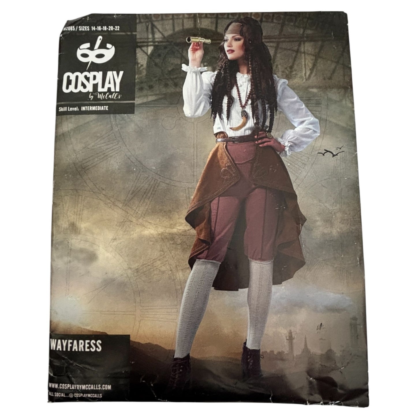 Cosplay by McCalls Sewing Pattern M2085 Wayfaress Pirate Costume Steampunk Pants Skirt 14-22 Uncut