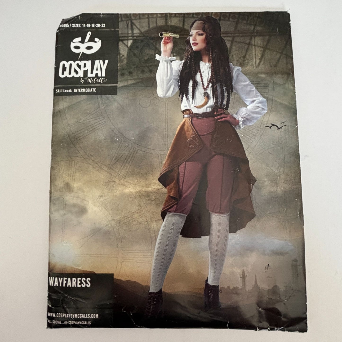 Cosplay by McCalls Sewing Pattern M2085 Wayfaress Pirate Costume Steampunk Pants Skirt 14-22 Uncut