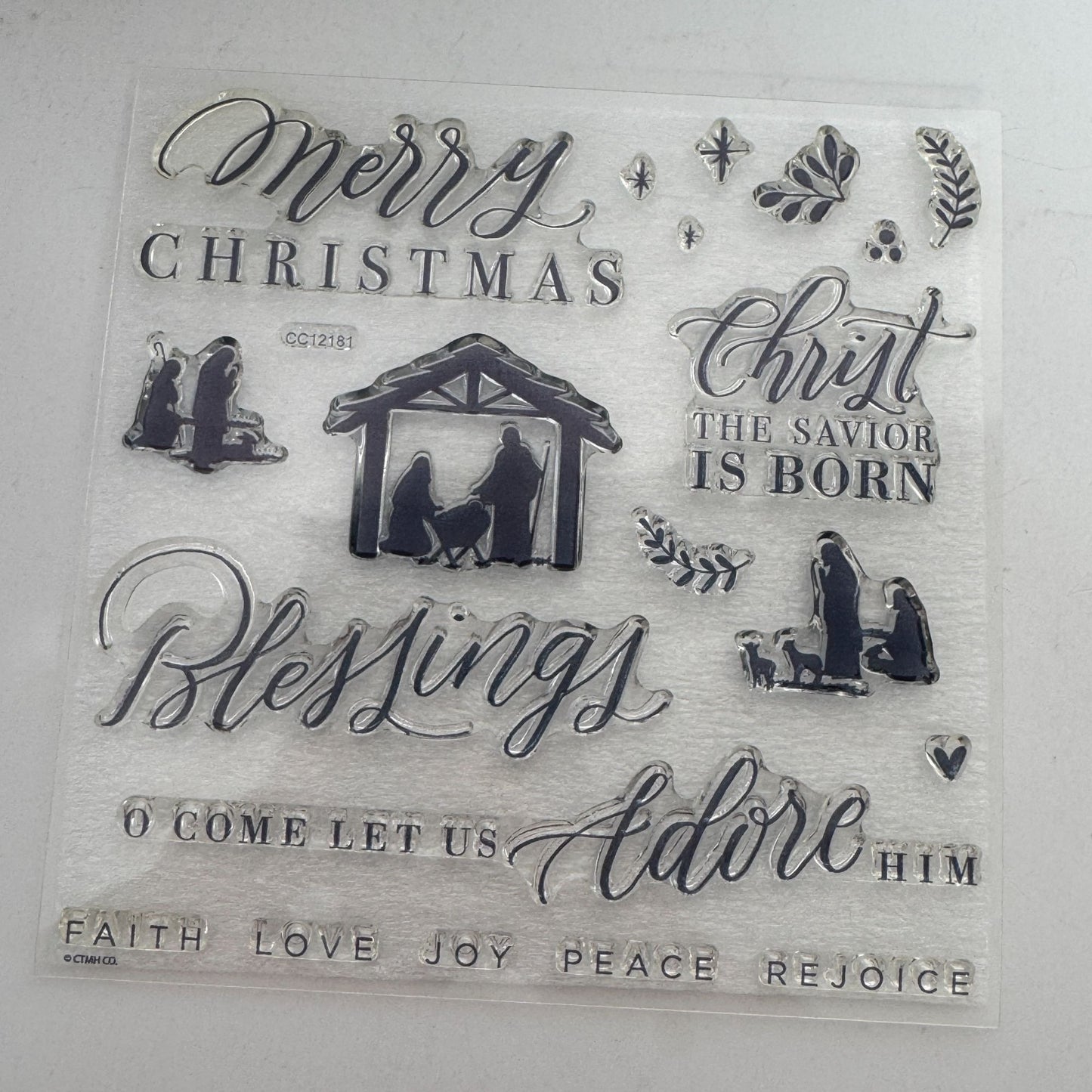 CTMH Acrylic Stamp Set Christmas Blessings Nativity Adore Him Religious CC12181