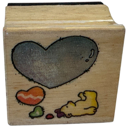 Teddy Bear Rubber Stamp Daydream Balloon Heart Cloud Thinking Card Making Craft