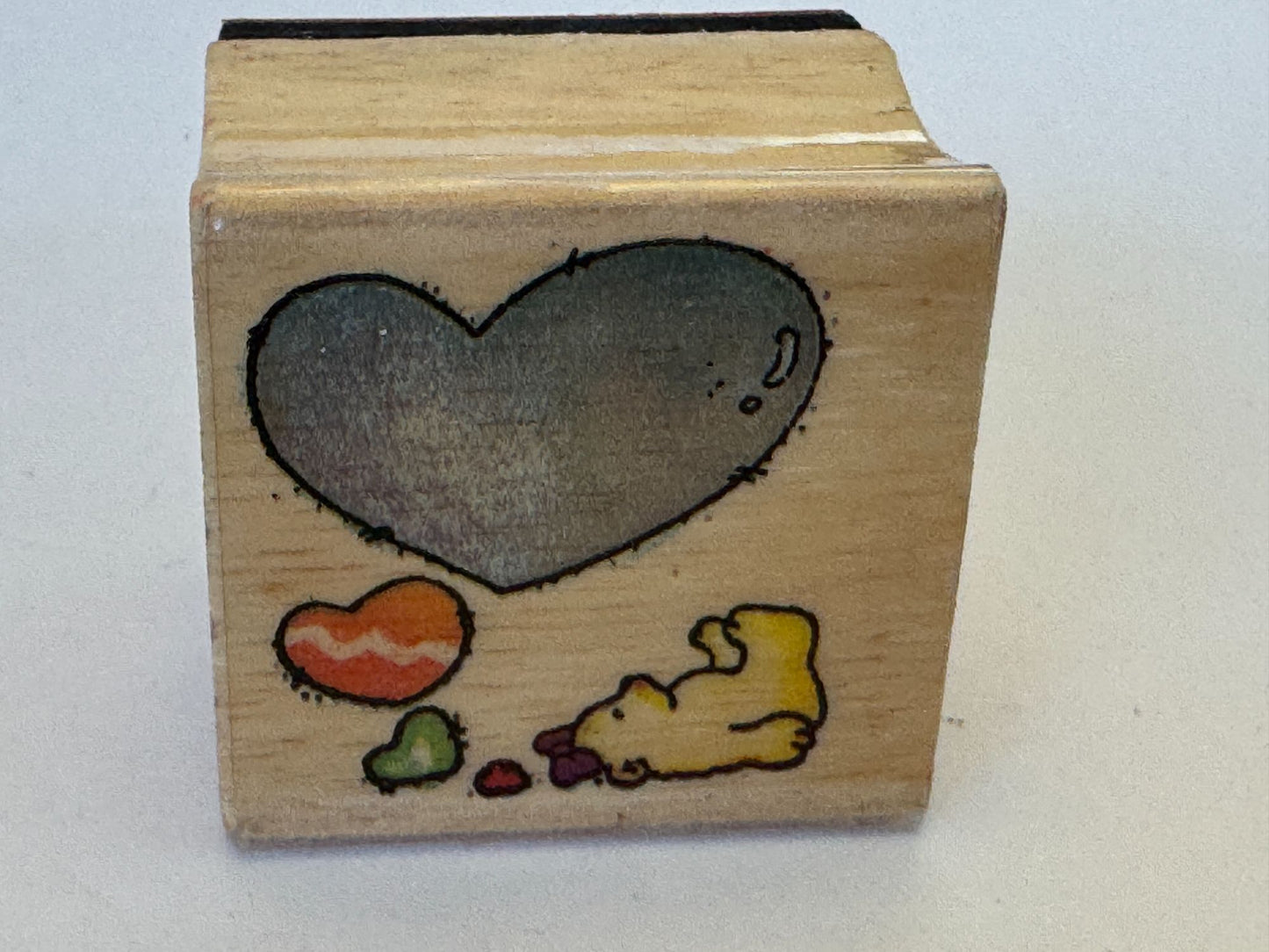Teddy Bear Rubber Stamp Daydream Balloon Heart Cloud Thinking Card Making Craft