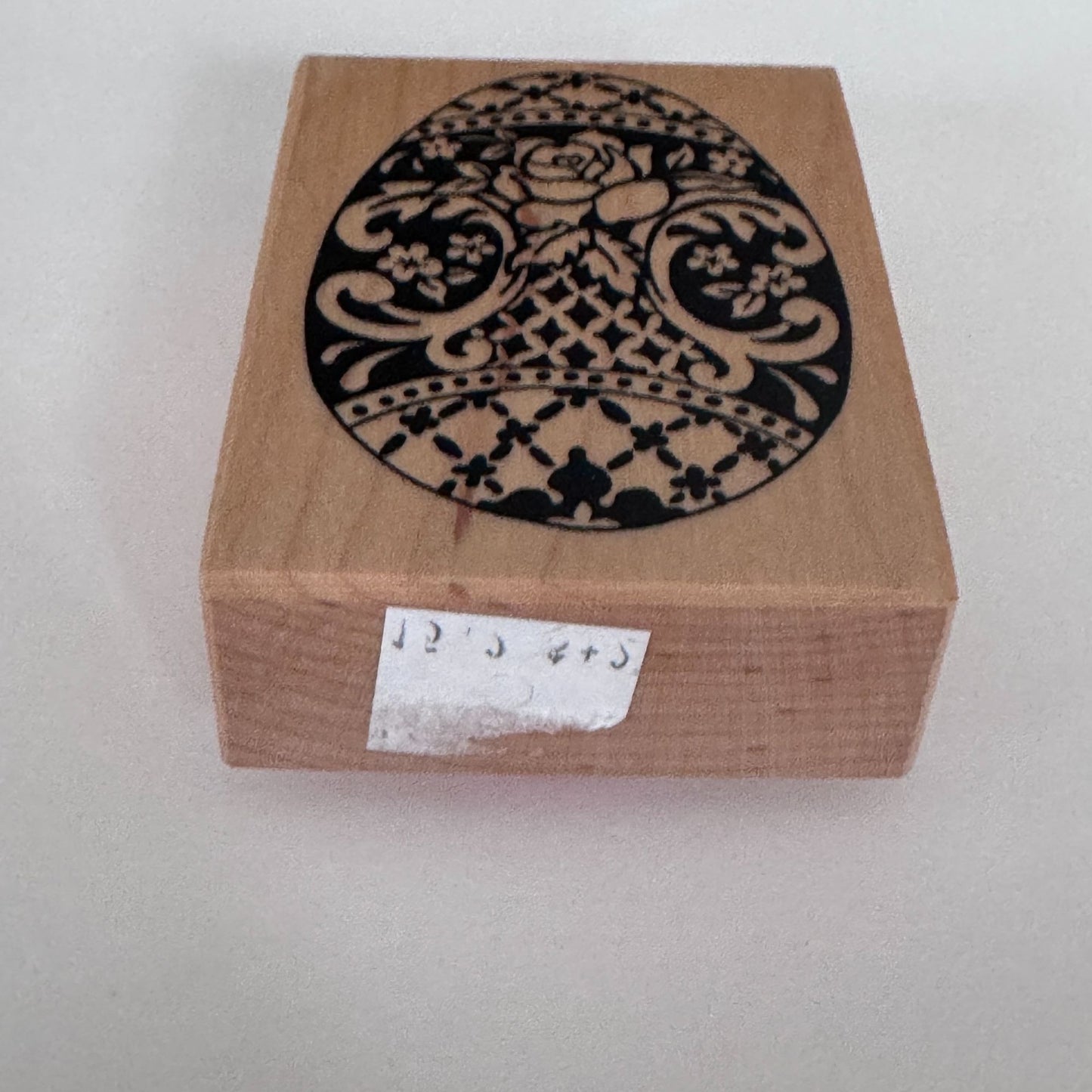PSX Rubber Stamp Easter Egg Decorated Oval Rose Flower Wood Mounted Cardmaking Spring