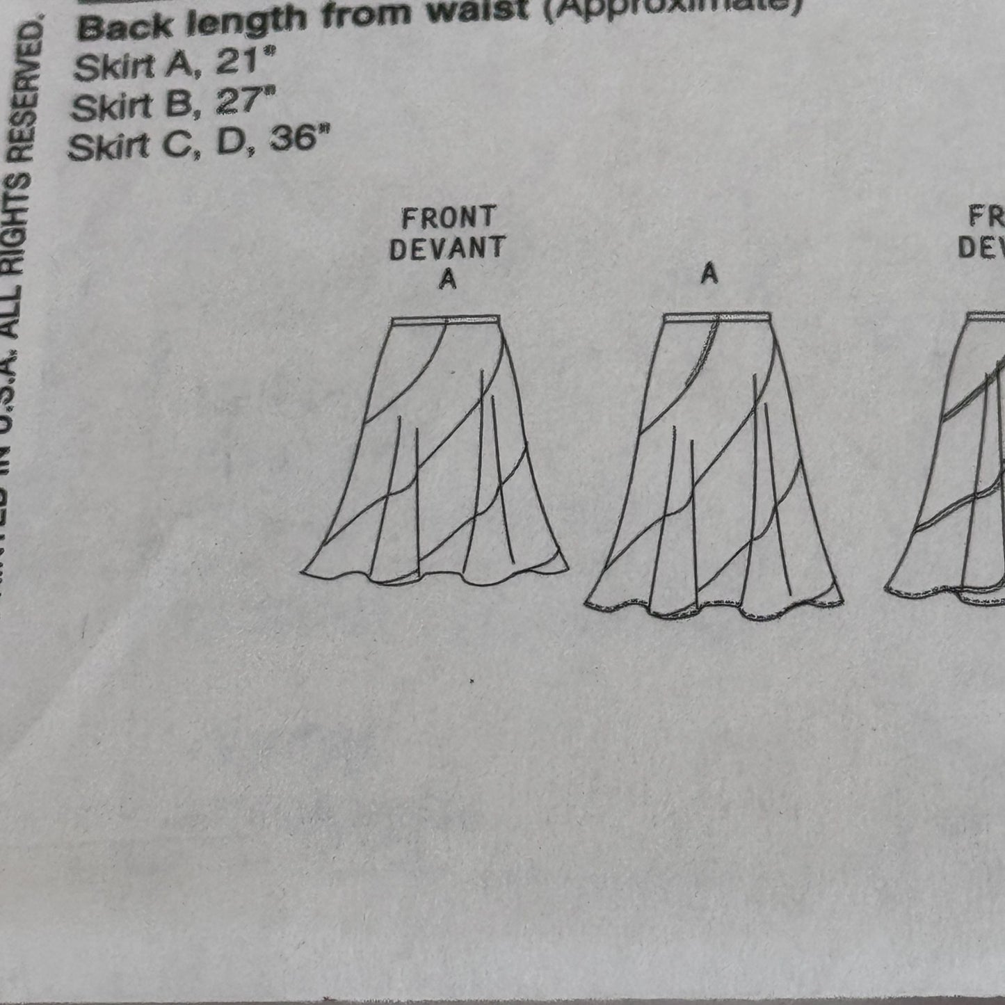 Butterick Sewing Pattern B5042 Boho Asymmetrical Skirt Y2K 2000s Style 8-14 Uncut Easy Modest