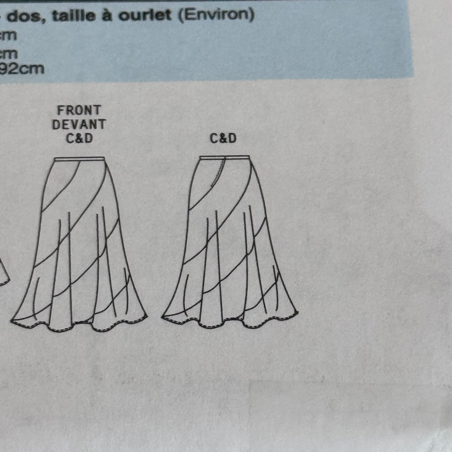 Butterick Sewing Pattern B5042 Boho Asymmetrical Skirt Y2K 2000s Style 8-14 Uncut Easy Modest