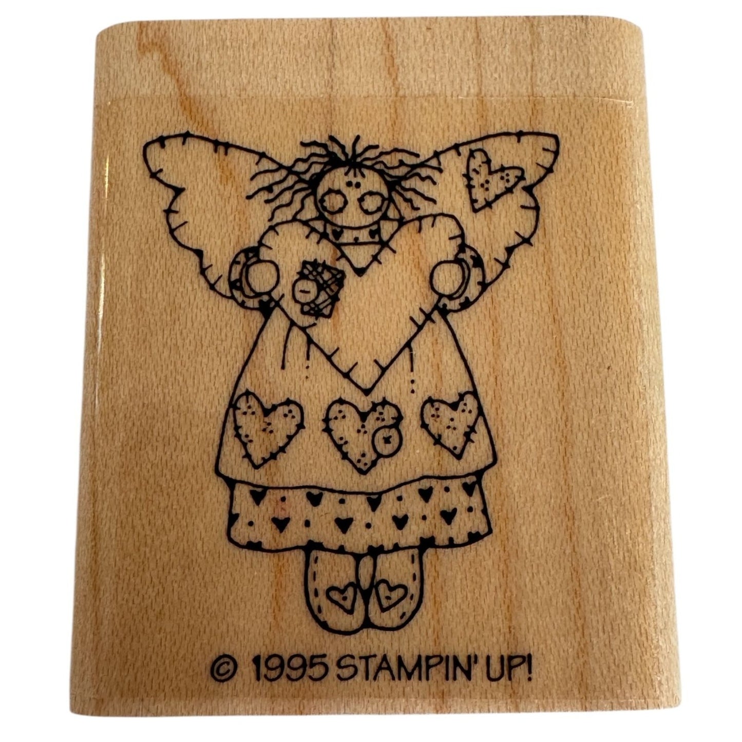 Stampin Up Rubber Stamp Angel Heart Country Folk Art Valentines Day Card Making