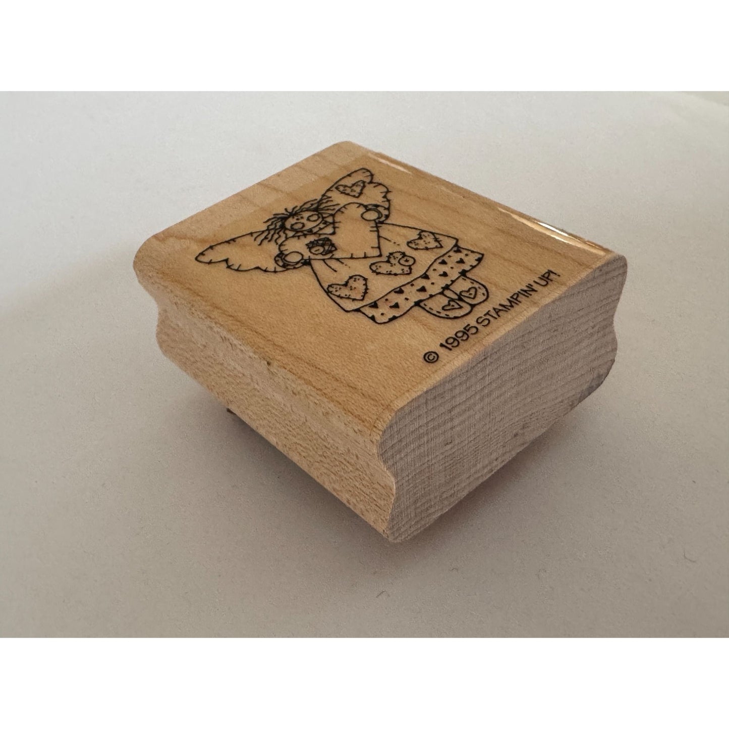 Stampin Up Rubber Stamp Angel Heart Country Folk Art Valentines Day Card Making