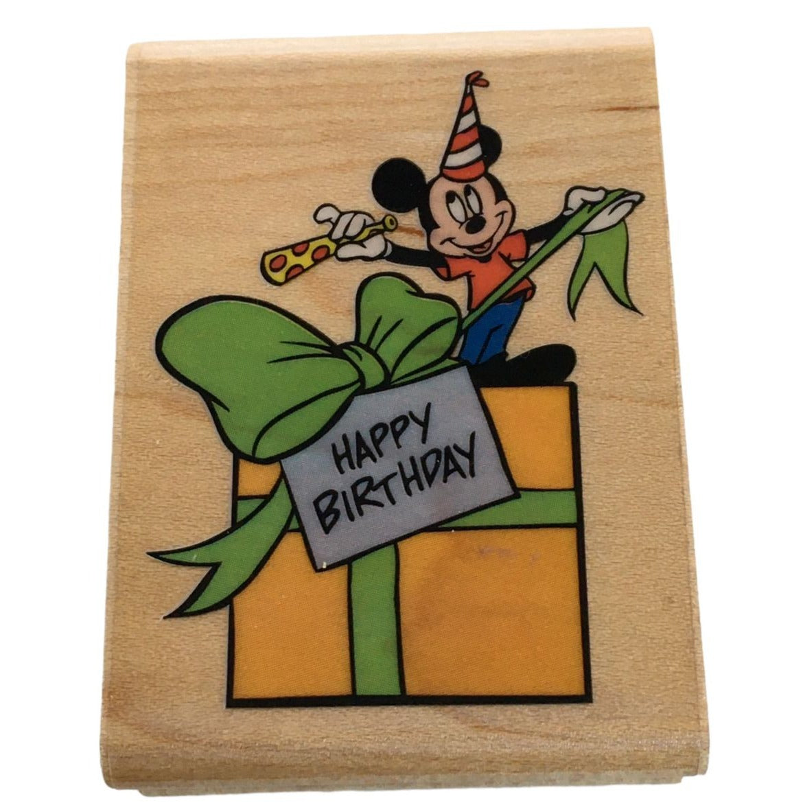 Rubber Stampede Stamp Disney Mickey Mouse Happy Birthday Gift Tag Card Making