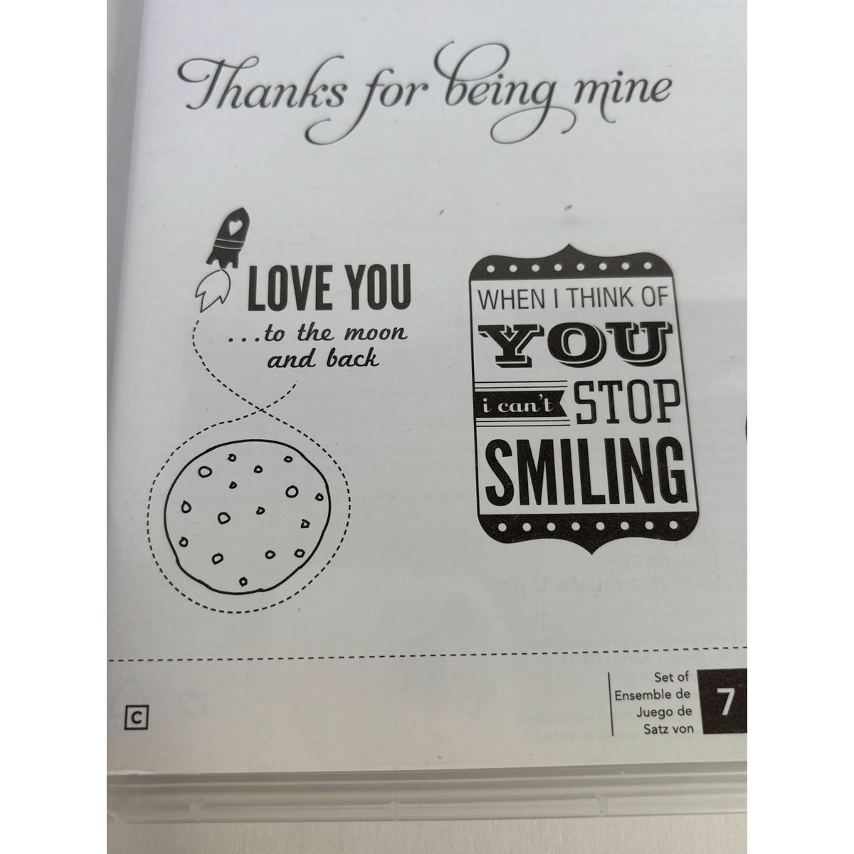 Stampin Up Love You To The Moon and Back Rubber Stamp Set Romantic Sentiments 7