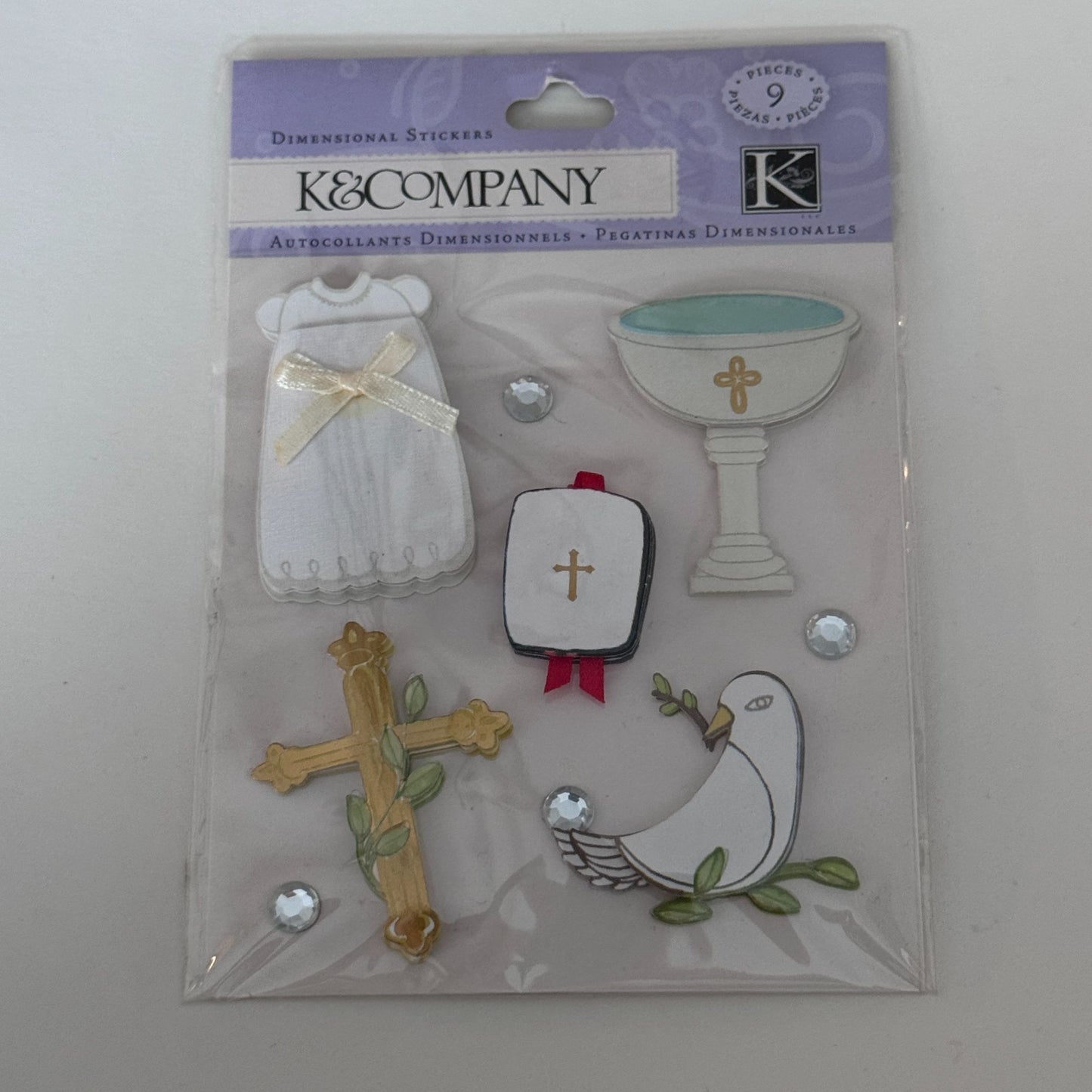 K Company Dimensional Stickers Set Baptism First Communion Catholic Cardmaking
