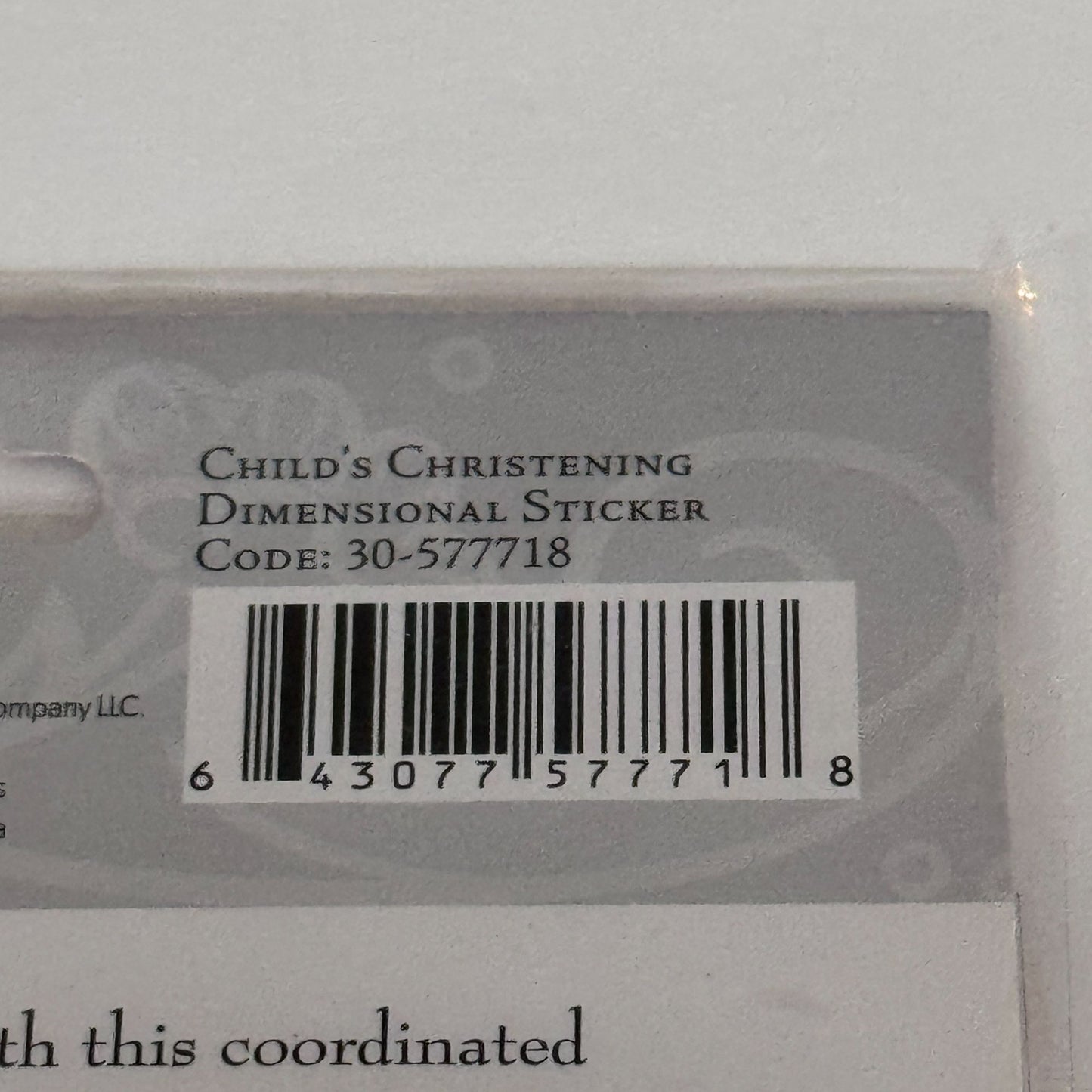 K Company Dimensional Stickers Set Baptism First Communion Catholic Cardmaking