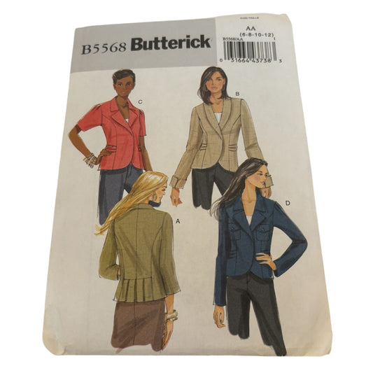 Butterick Sewing Pattern B5568 Misses Fitted Jackets Work Career Size 6-12 Uncut