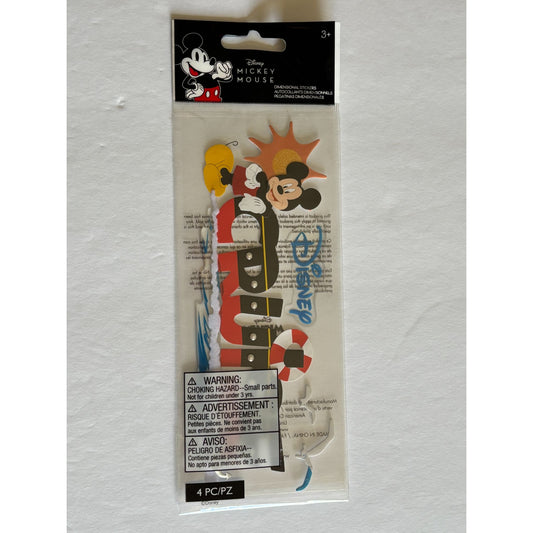 Disney Cruise Dimensional Stickers Mickey Mouse Scrapbooking Embellishments 4-pc
