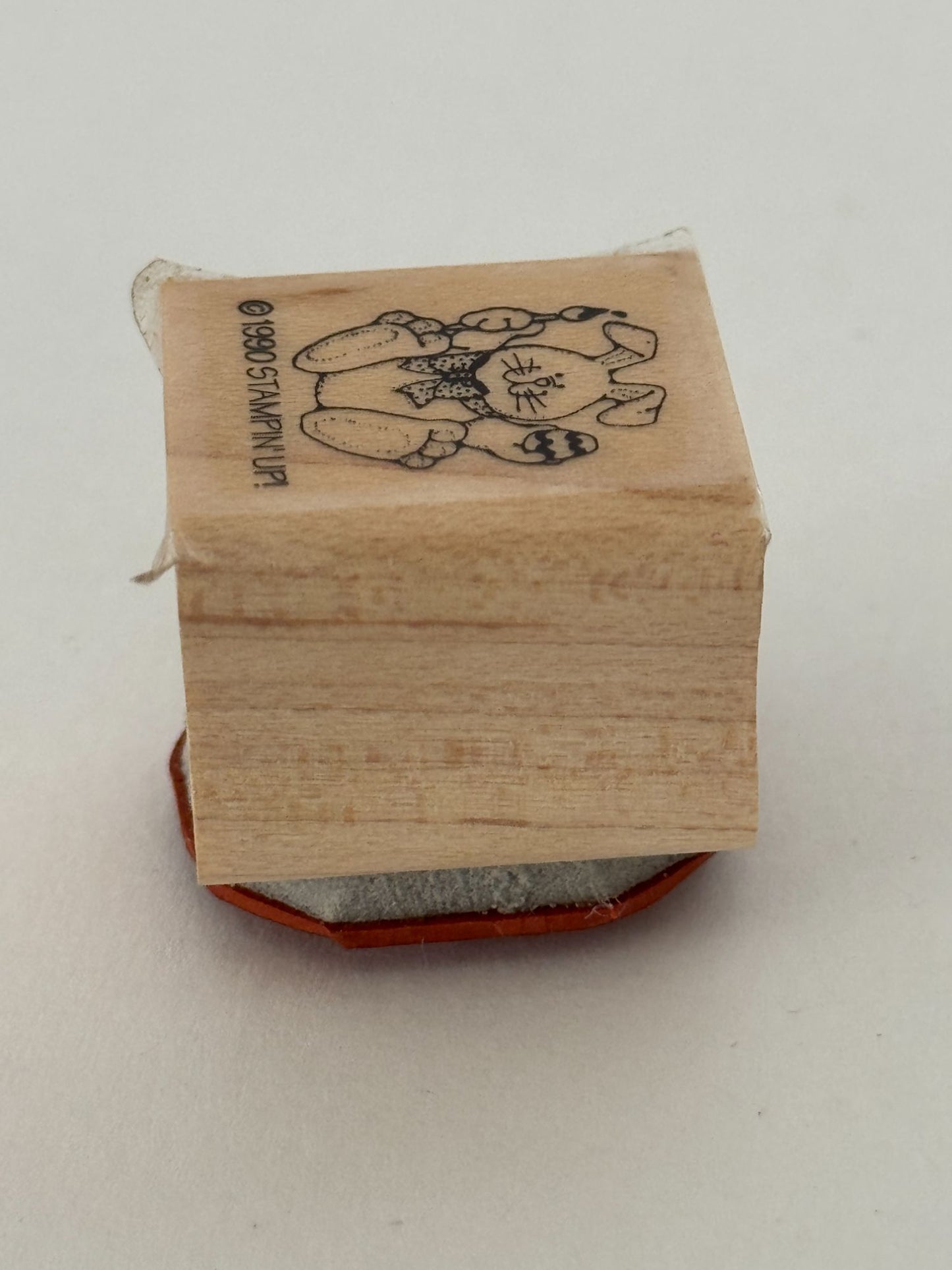Stampin Up Rubber Stamp Bunny Rabbit Decorating Easter Egg Paintbrush Small Cute