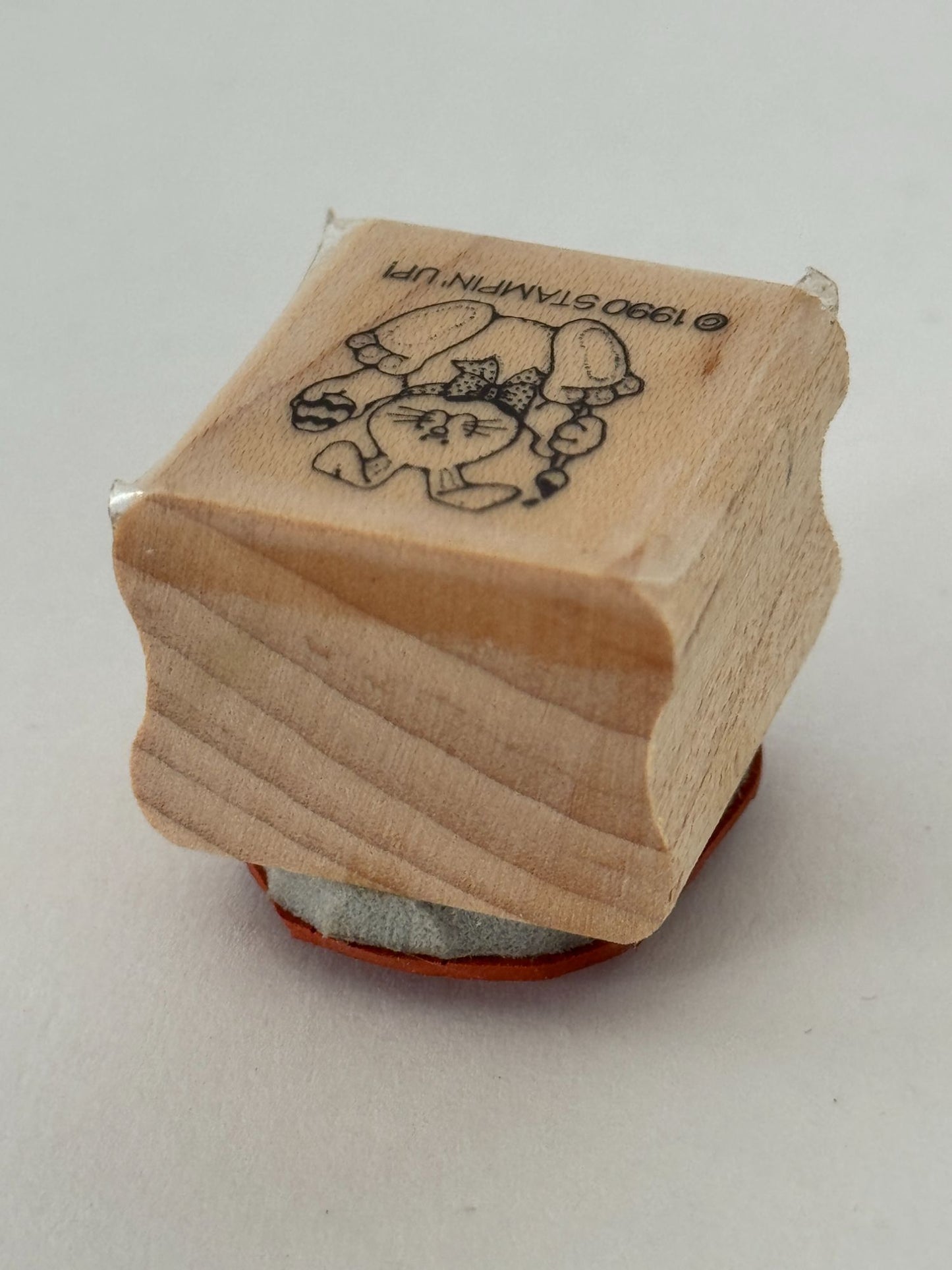 Stampin Up Rubber Stamp Bunny Rabbit Decorating Easter Egg Paintbrush Small Cute