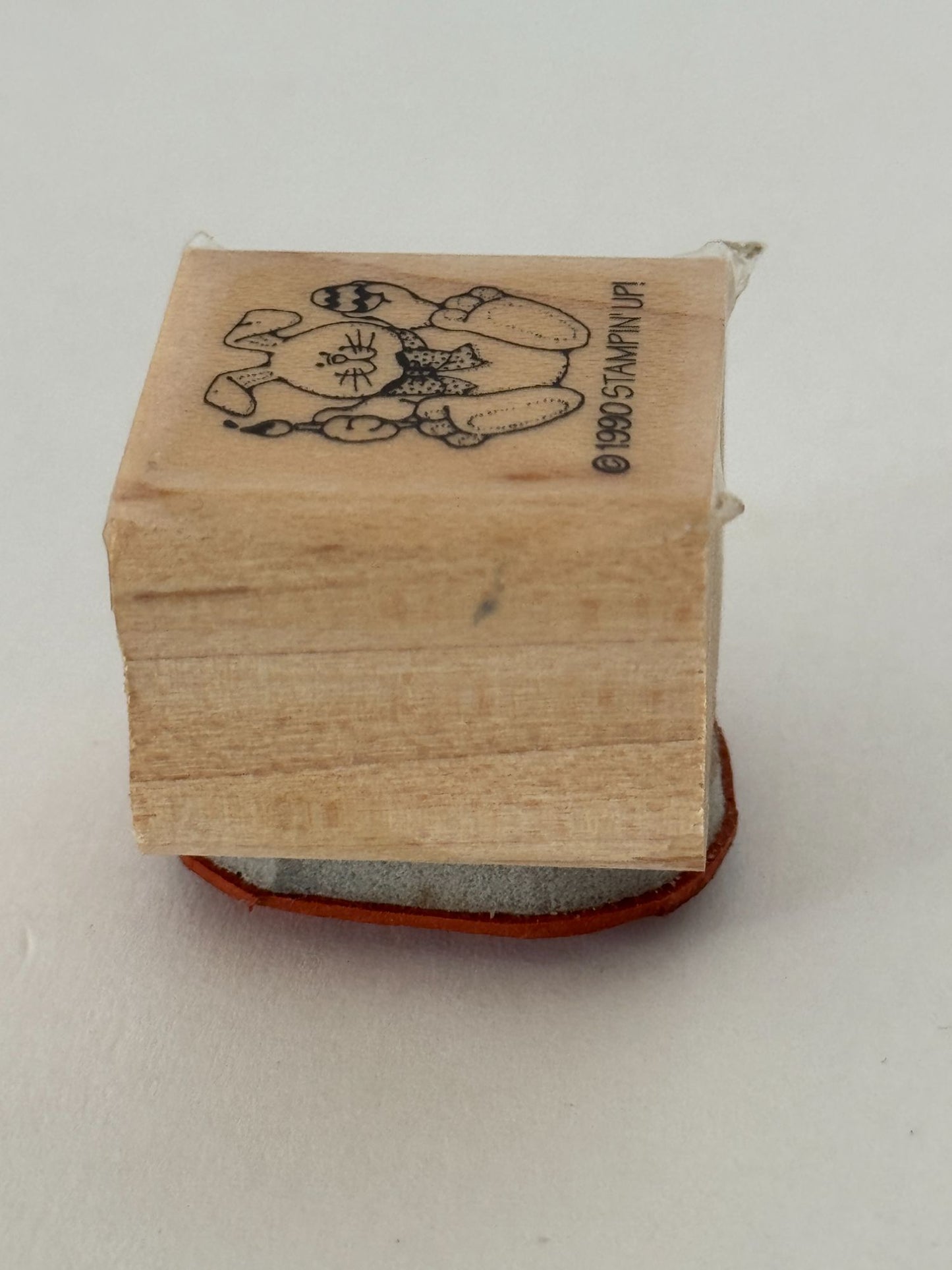 Stampin Up Rubber Stamp Bunny Rabbit Decorating Easter Egg Paintbrush Small Cute