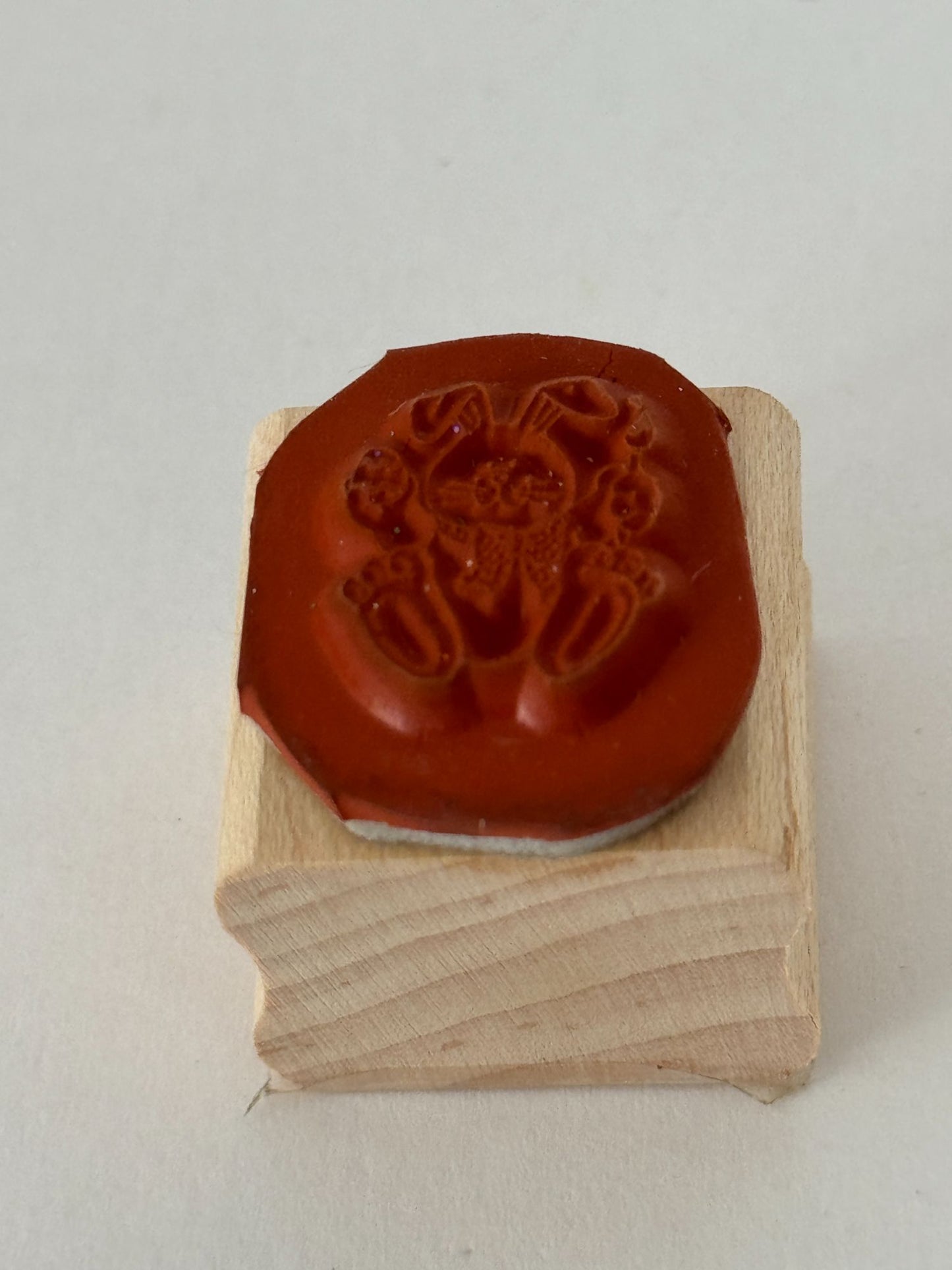Stampin Up Rubber Stamp Bunny Rabbit Decorating Easter Egg Paintbrush Small Cute