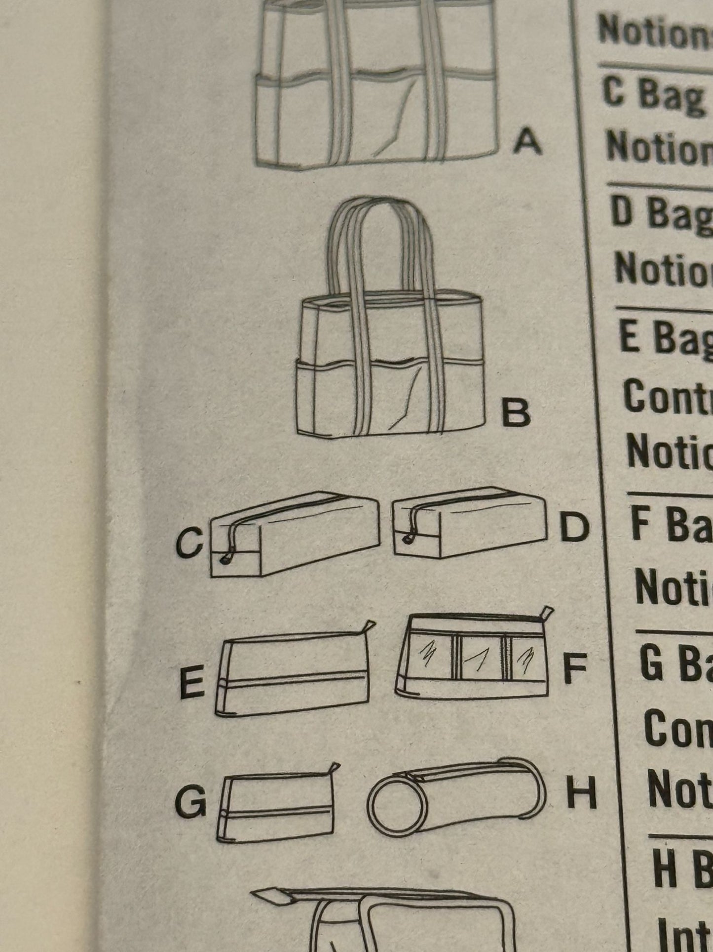 Simplicity Sewing Pattern 9949 Crafts Tote Bag Cosmetic Bags Travel Vacation UC