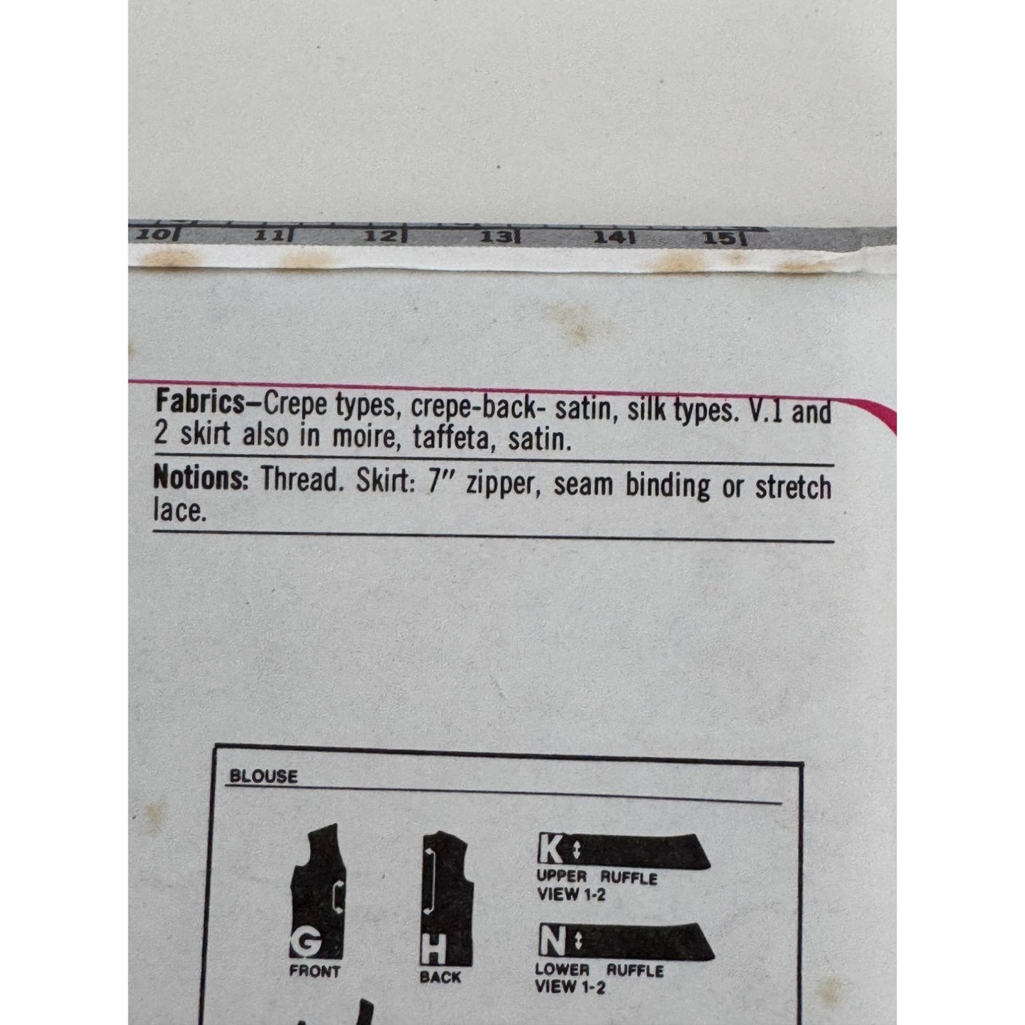 Simplicity Sewing Pattern 8816 Blouse Shirt Long Length Skirt Vintage 1970s 12
