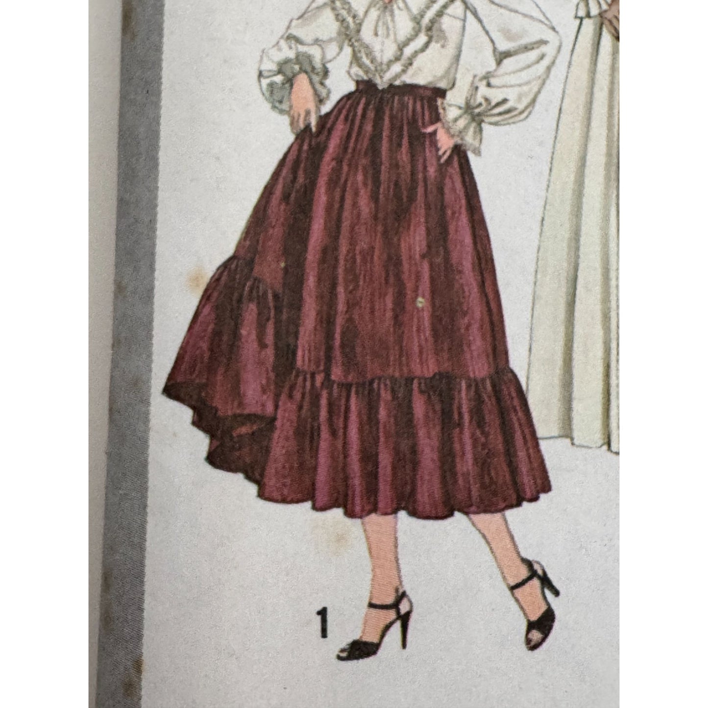Simplicity Sewing Pattern 8816 Blouse Shirt Long Length Skirt Vintage 1970s 12