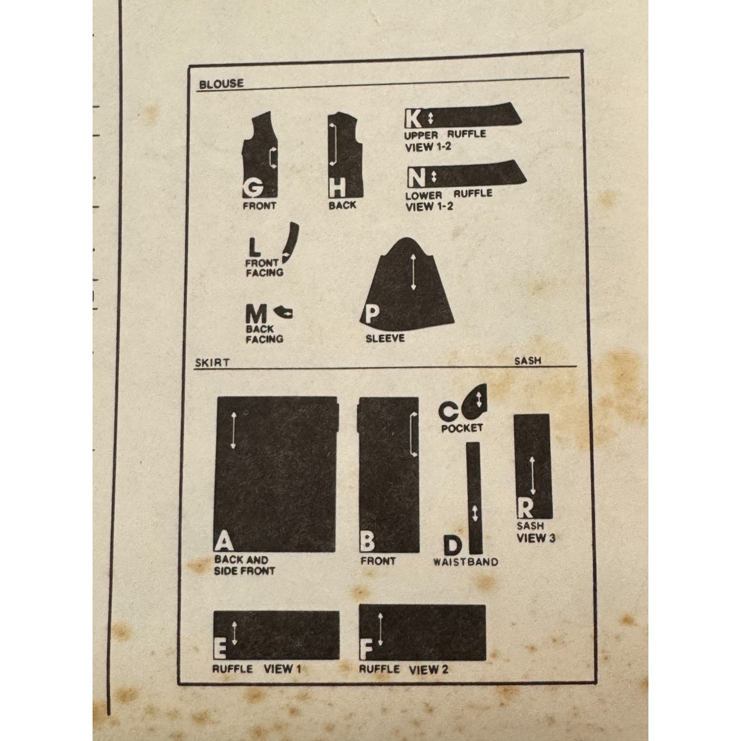 Simplicity Sewing Pattern 8816 Blouse Shirt Long Length Skirt Vintage 1970s 12
