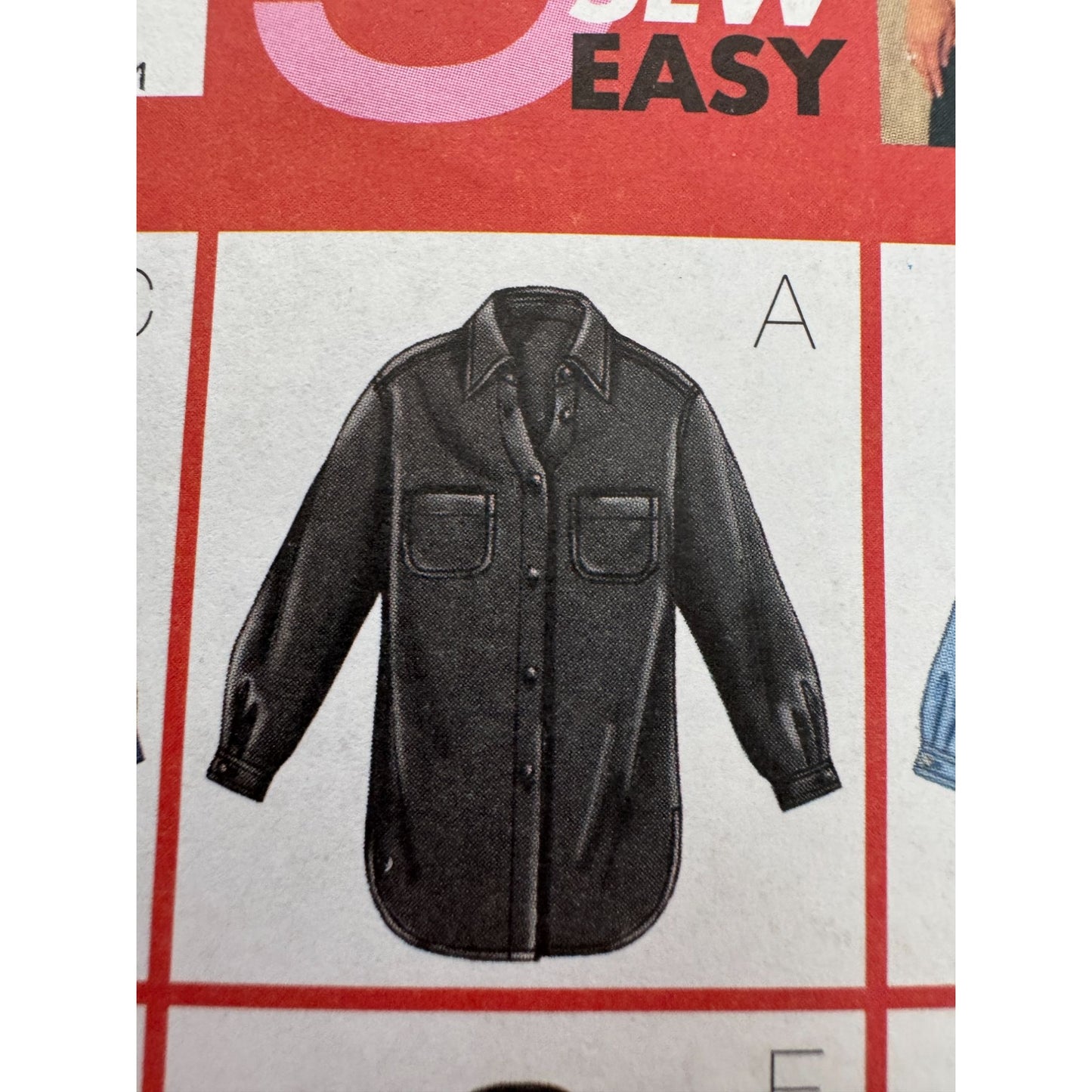 Butterick Sewing Pattern 3198 Oversized Shirt Front Button 8 10 12 Nine Sew Easy