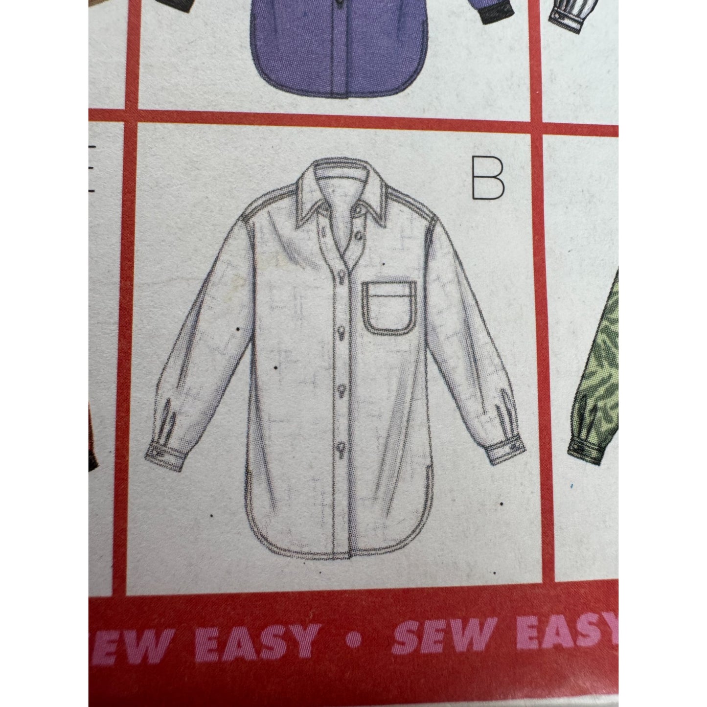 Butterick Sewing Pattern 3198 Oversized Shirt Front Button 8 10 12 Nine Sew Easy