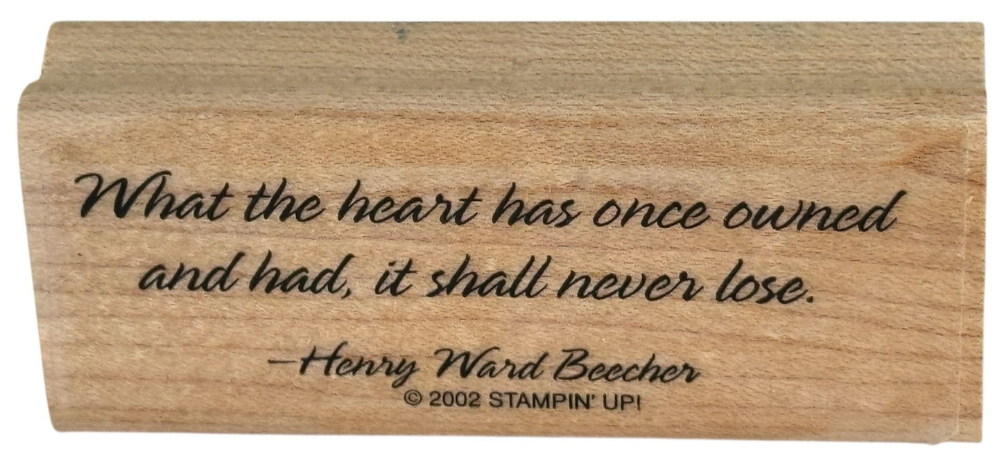 Stampin Up Rubber Stamp Henry Ward Beecher Quote Heart Sympathy Card Making Word