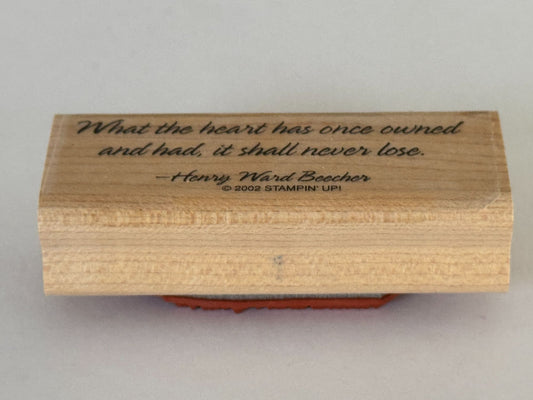 Stampin Up Rubber Stamp Henry Ward Beecher Quote Heart Sympathy Card Making Word