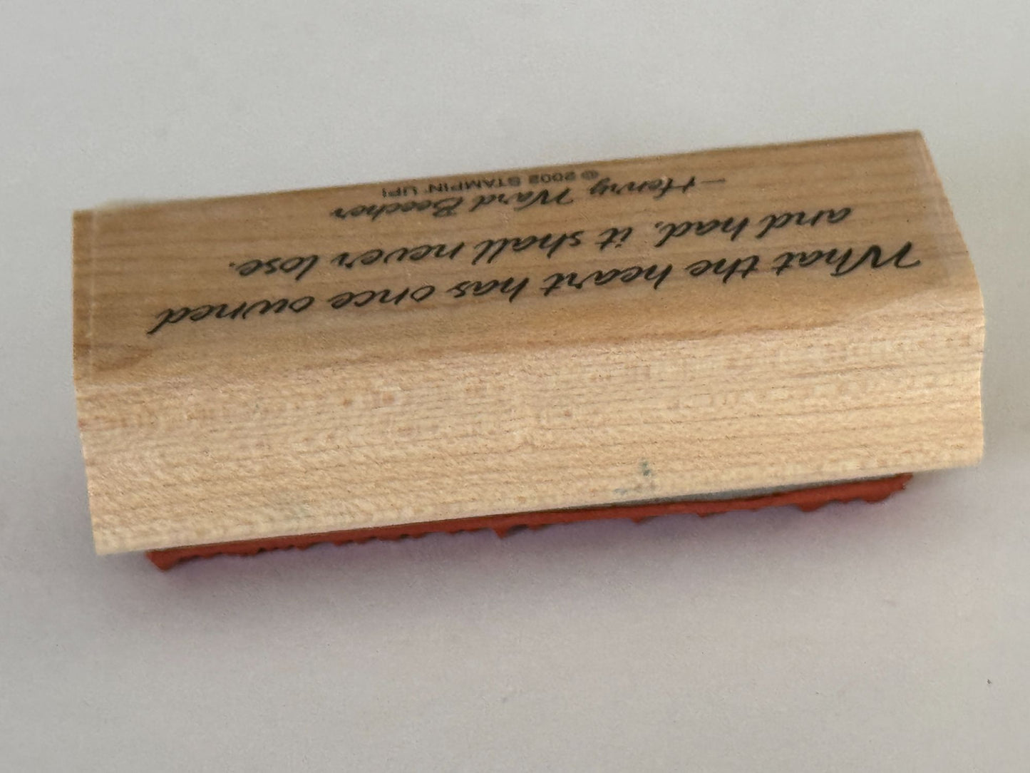 Stampin Up Rubber Stamp Henry Ward Beecher Quote Heart Sympathy Card Making Word