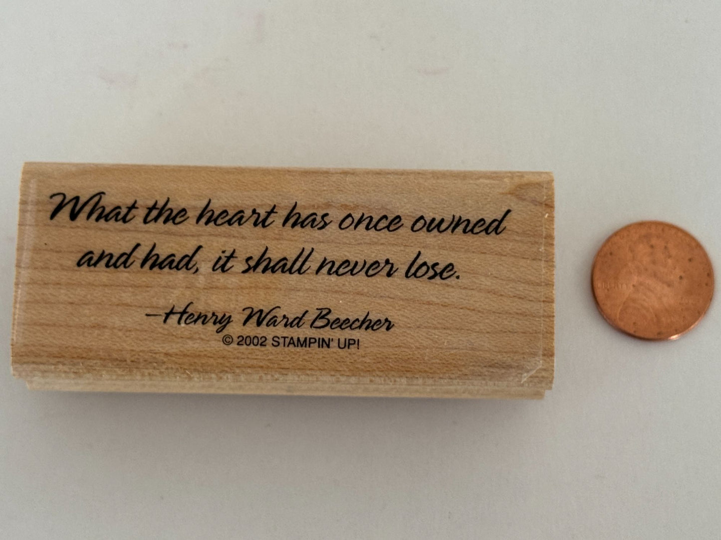 Stampin Up Rubber Stamp Henry Ward Beecher Quote Heart Sympathy Card Making Word