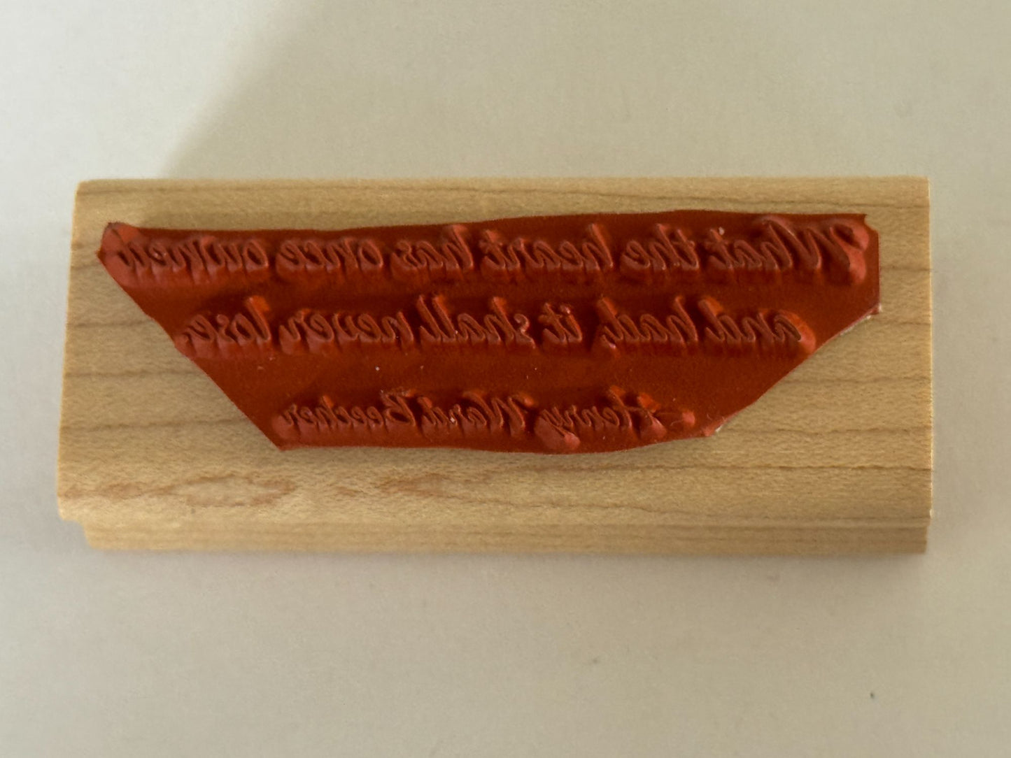 Stampin Up Rubber Stamp Henry Ward Beecher Quote Heart Sympathy Card Making Word