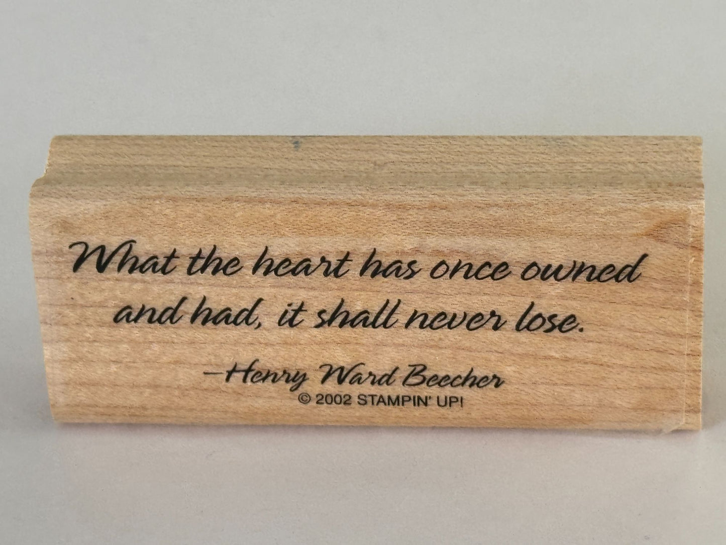 Stampin Up Rubber Stamp Henry Ward Beecher Quote Heart Sympathy Card Making Word