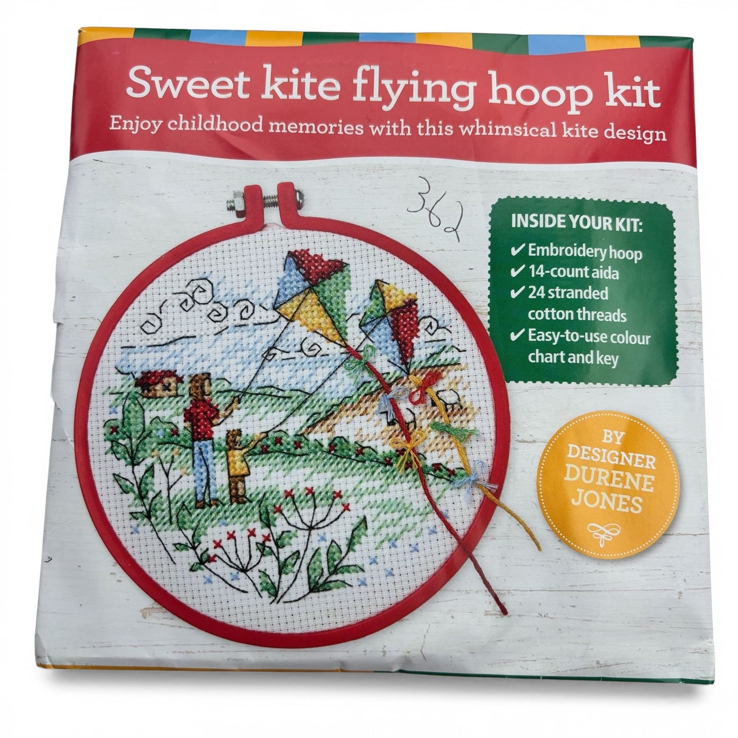 Sweet Kite Flying Cross Stitch Hoop Kit The World of Cross Stitching Beginner DIY Needlework