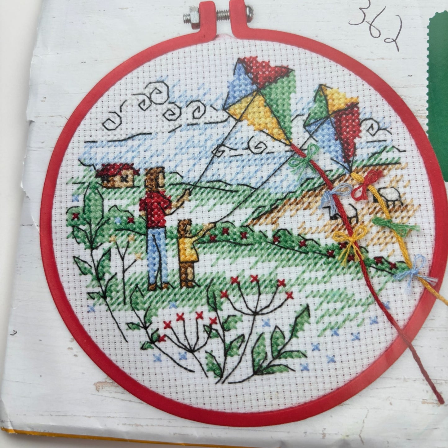 Sweet Kite Flying Cross Stitch Hoop Kit The World of Cross Stitching Beginner DIY Needlework