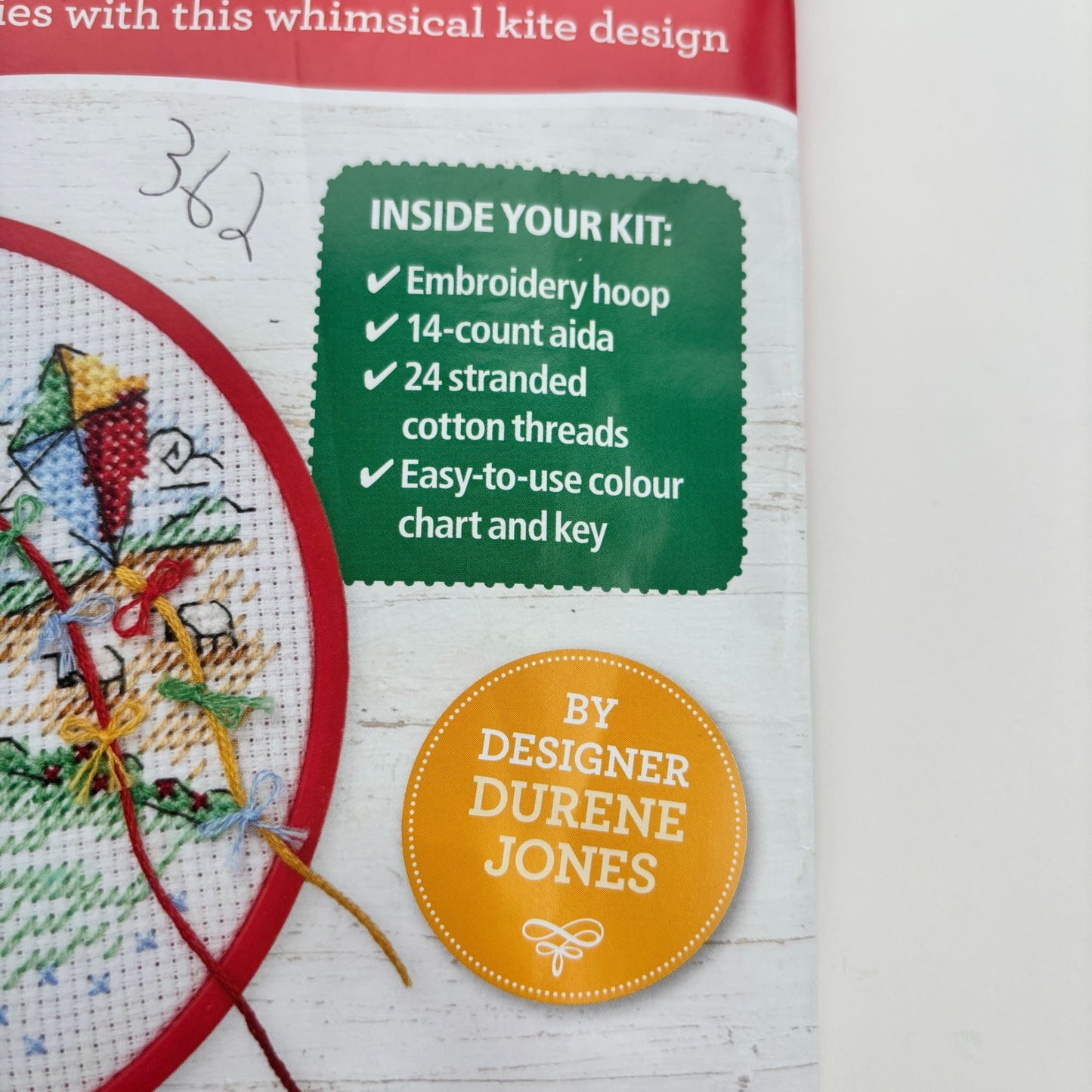 Sweet Kite Flying Cross Stitch Hoop Kit The World of Cross Stitching Beginner DIY Needlework