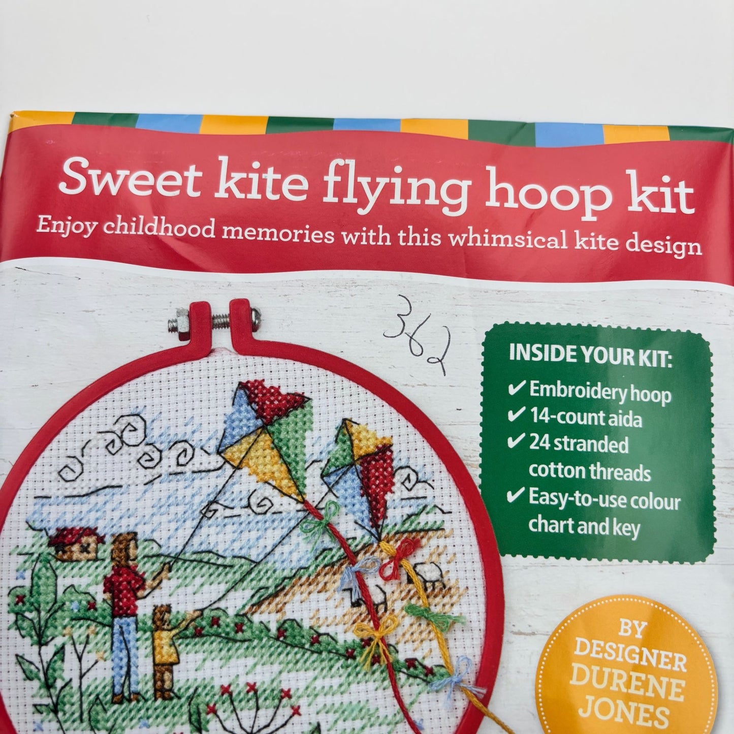 Sweet Kite Flying Cross Stitch Hoop Kit The World of Cross Stitching Beginner DIY Needlework