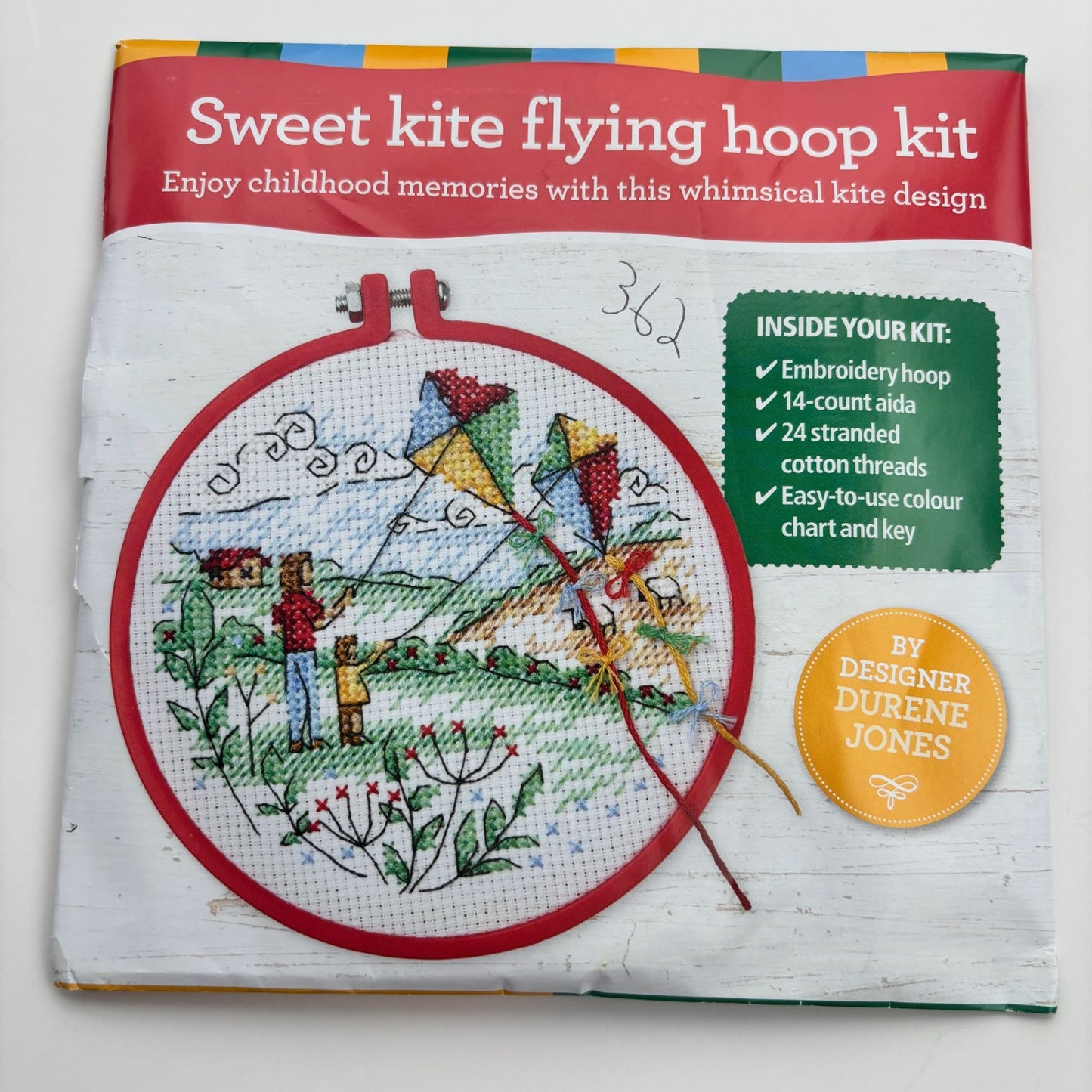 Sweet Kite Flying Cross Stitch Hoop Kit The World of Cross Stitching Beginner DIY Needlework
