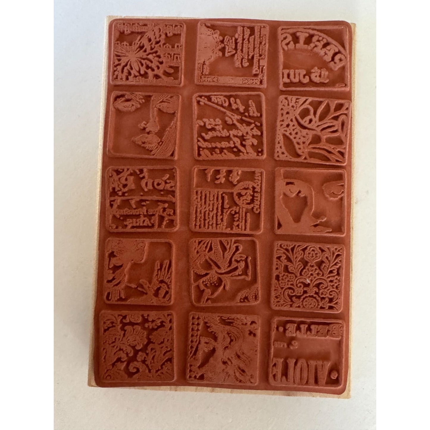 Hampton Art Rubber Stamp Paris Collage French Faces Card Making Jill Meyer Wood