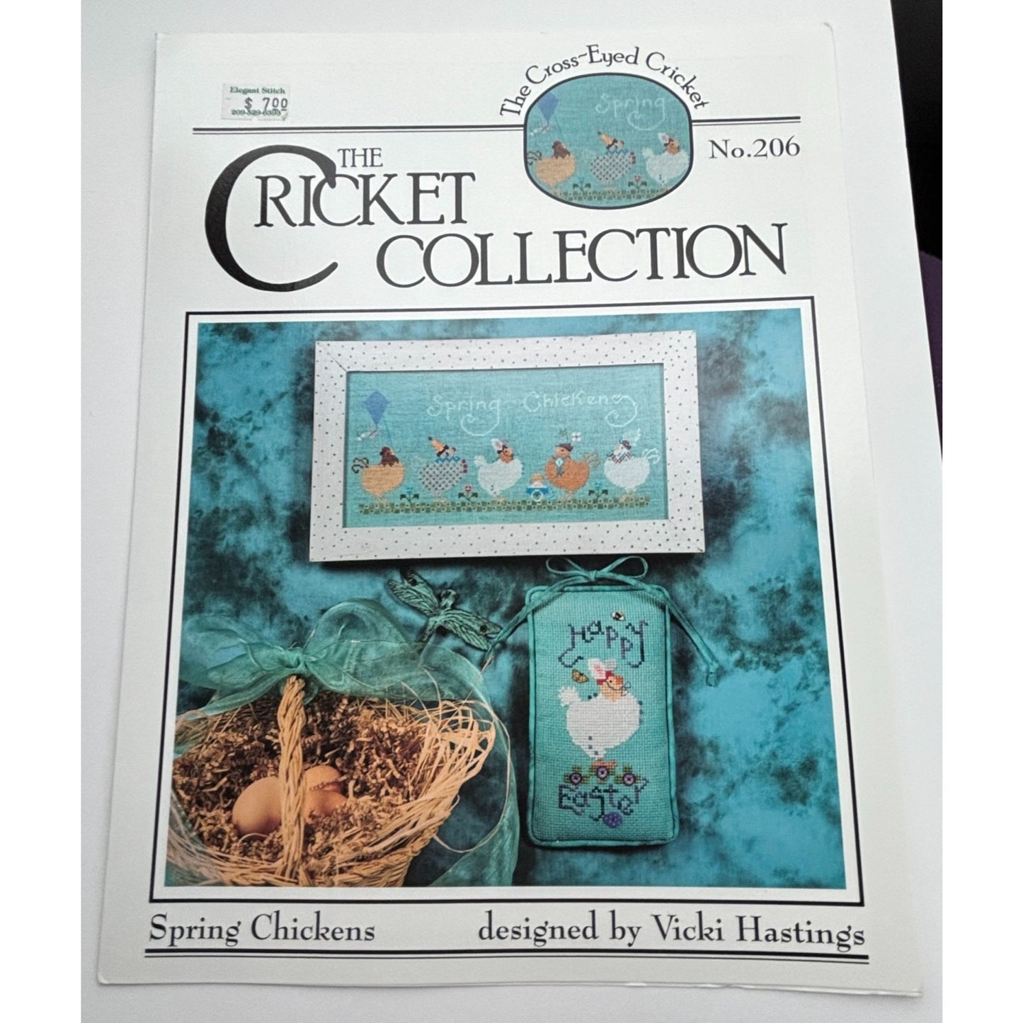 The Cricket Collection Cross Stitch Pattern Spring Chickens Happy Easter Bunny Funny 206