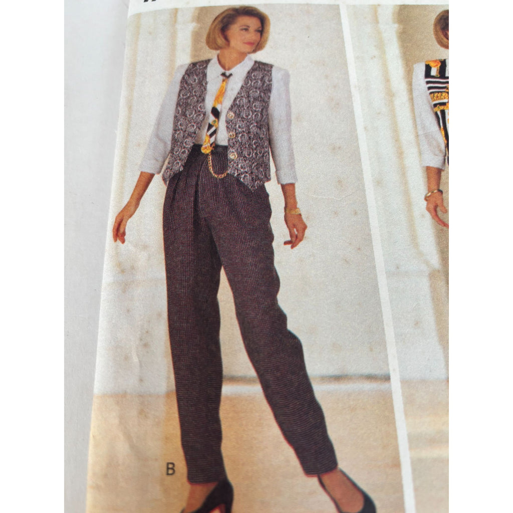 Butterick Sewing Pattern 6682 Vest Straight Skirt Tapered Pants Top Layers 90s 6-10 Uncut