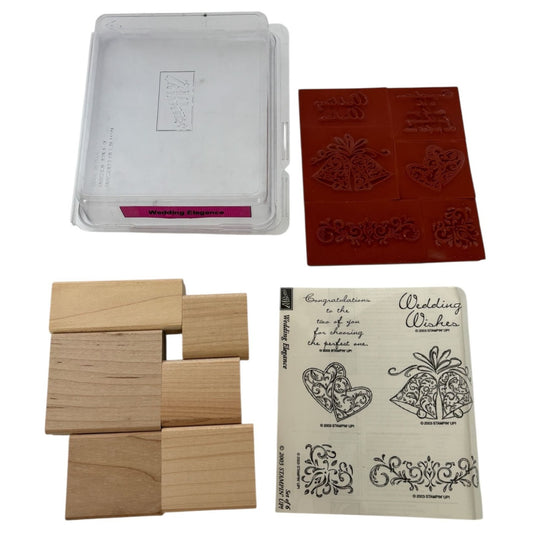 Stampin Up Wood Rubber Stamp Set Wedding Elegance Card Making Bells Engagement
