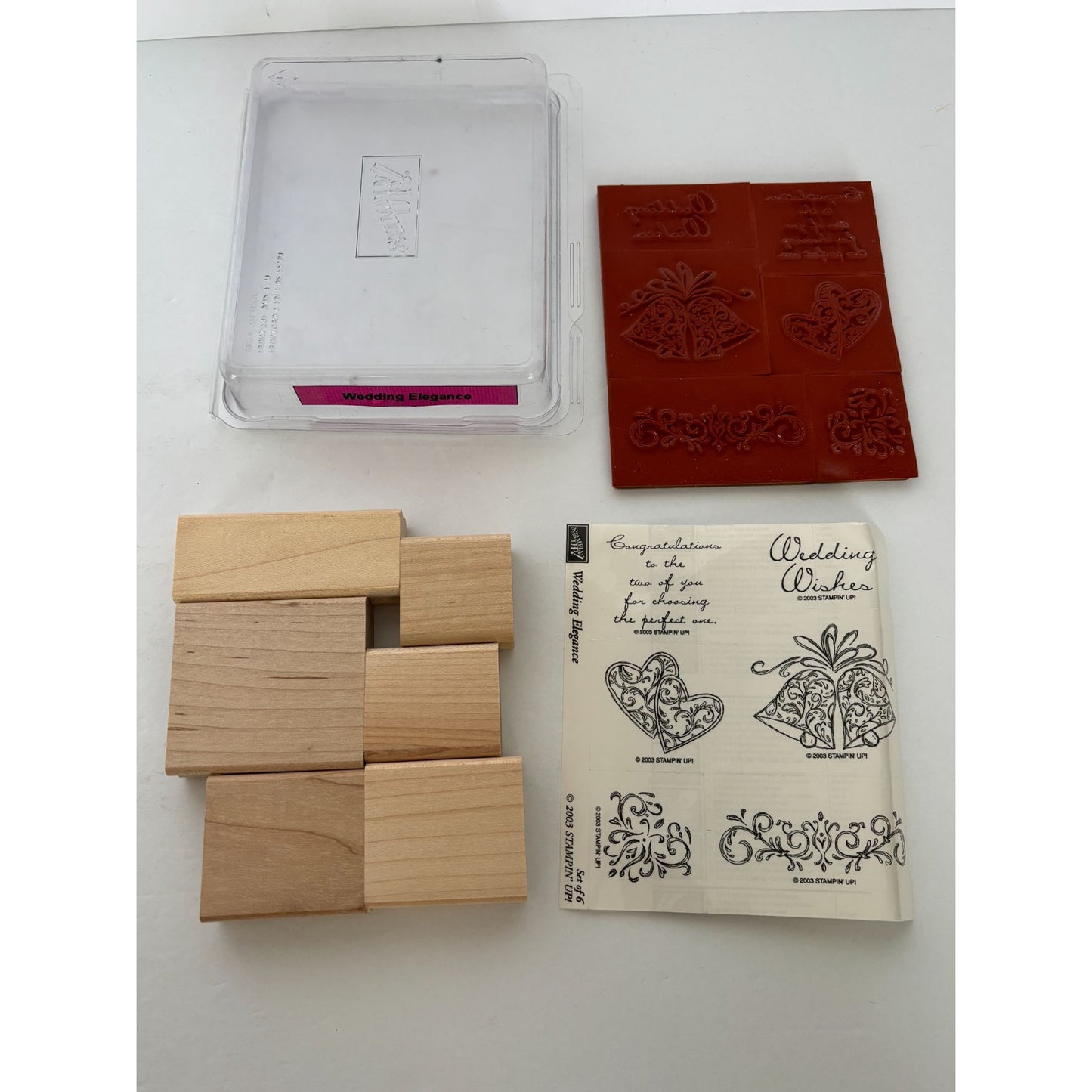 Stampin Up Wood Rubber Stamp Set Wedding Elegance Card Making Bells Engagement