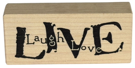 American Art Stamp Rubber Stamp Live Laugh Love Card Making Words Sentiment