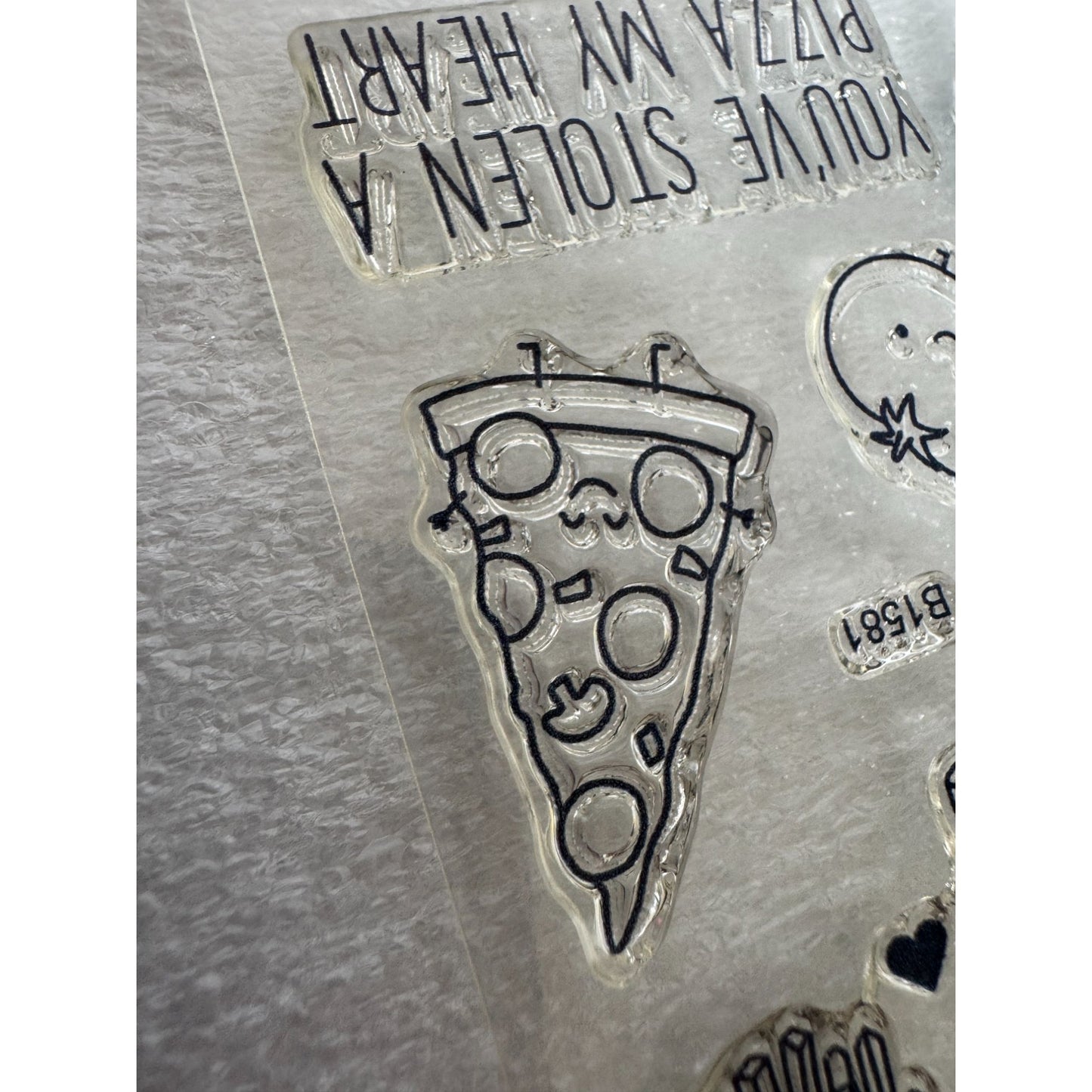 CTMH My Acrylix Acrylic Stamp Set We Belong Together Pizza Pun Vitamin Me Bees