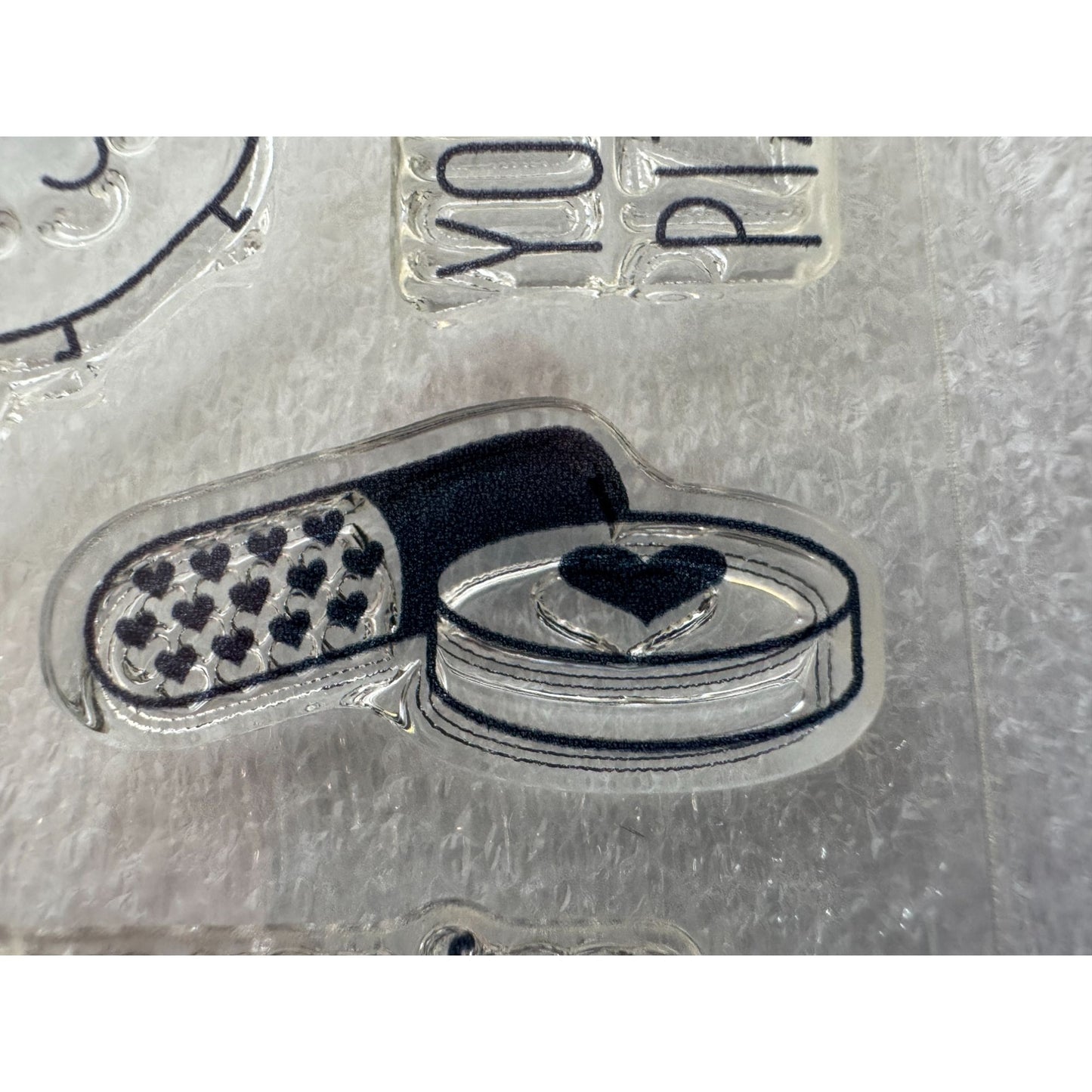 CTMH My Acrylix Acrylic Stamp Set We Belong Together Pizza Pun Vitamin Me Bees