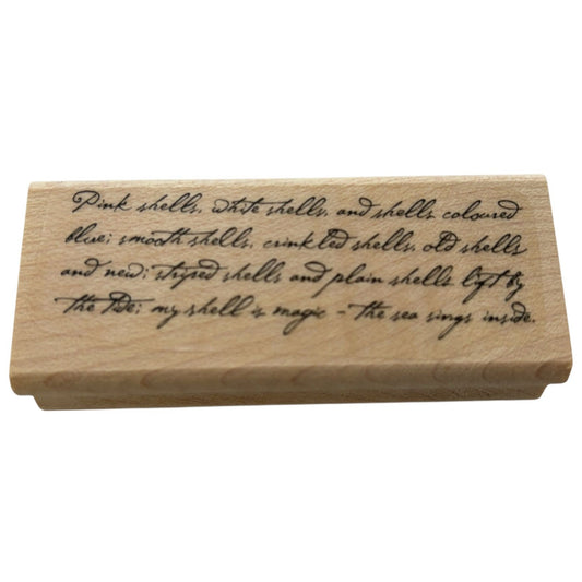 Stampin Up Rubber Stamp Ocean Shells Poem Magic Funny Text Writing Seaside Words