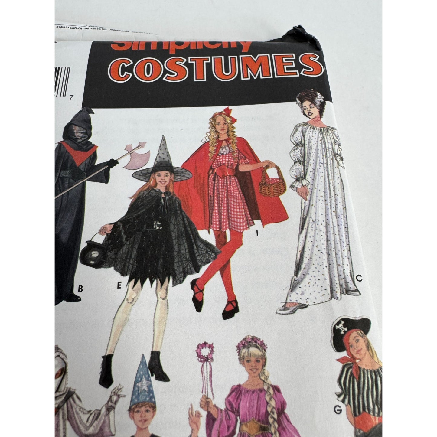 Simplicity Sewing Pattern 5934 Halloween Costumes Kids Clown Pirate Witch Fairy