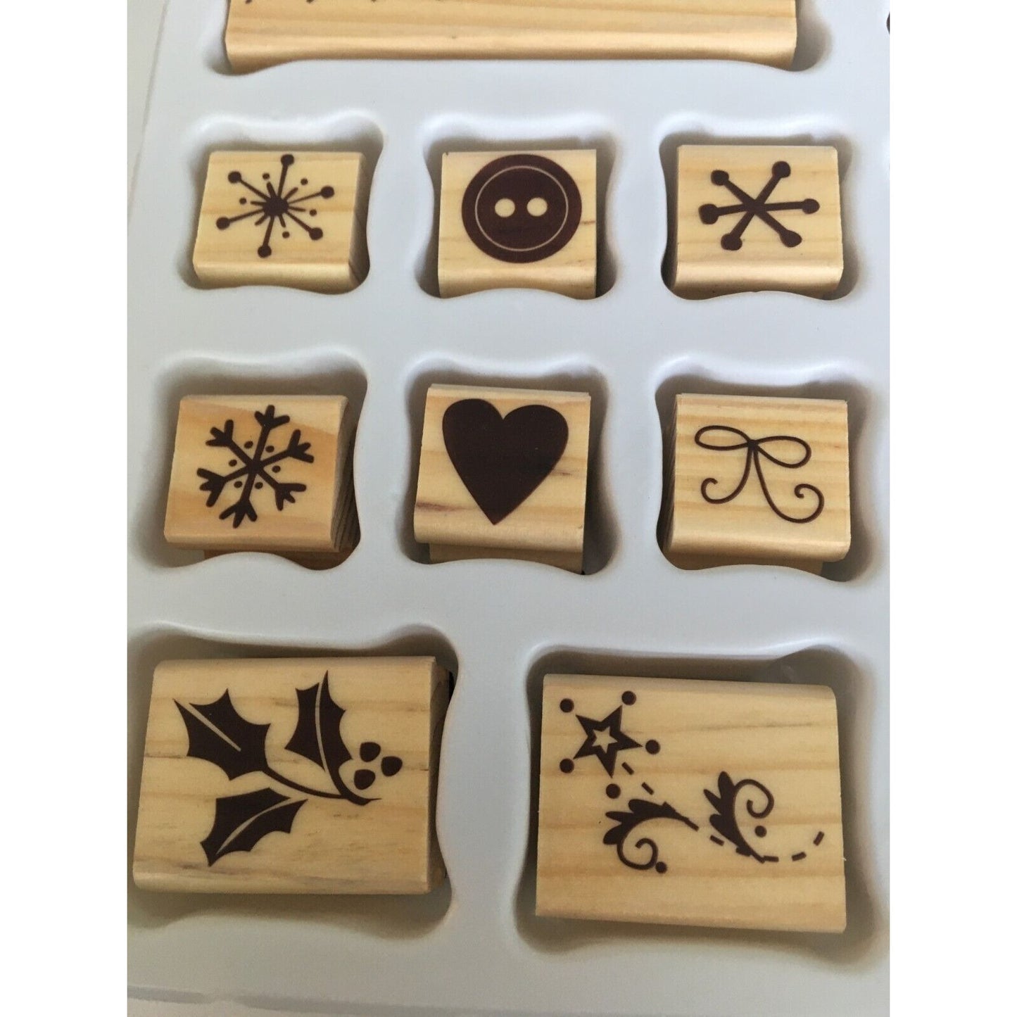 Carlton Cards Holiday Rubber Stamp Set 17 To From Gift Tag Card Making Christmas