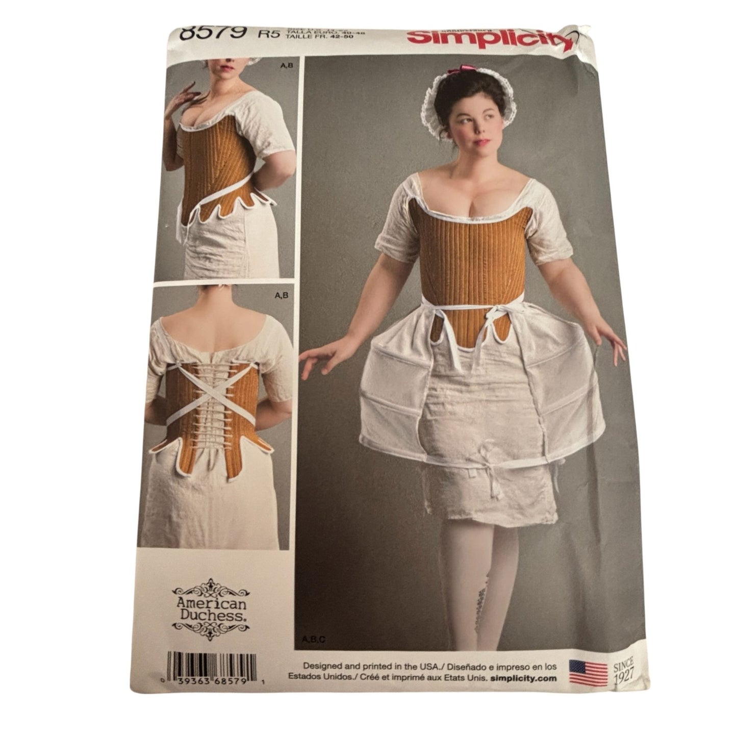 Simplicity Sewing Pattern 8579 18th Century Corset Shift Panniers Costume 14-22 UC Historical Rococo