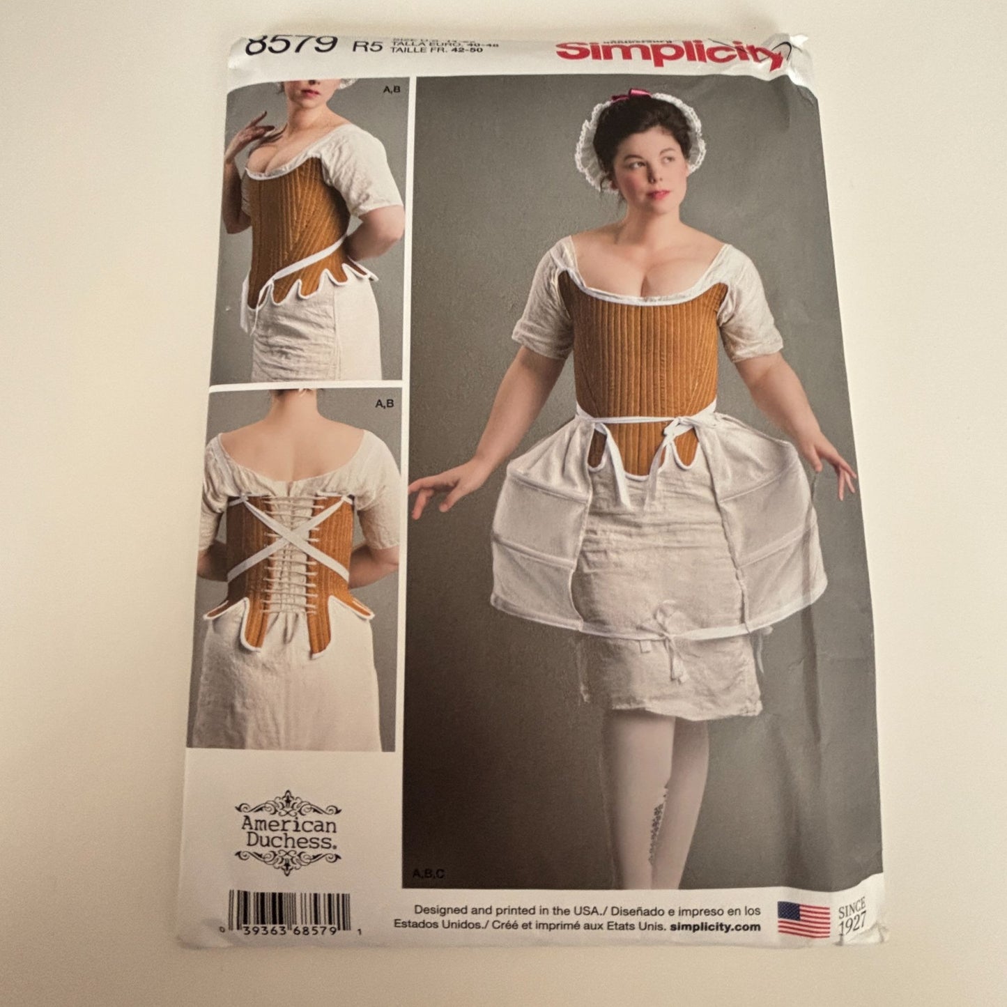 Simplicity Sewing Pattern 8579 18th Century Corset Shift Panniers Costume 14-22 UC Historical Rococo